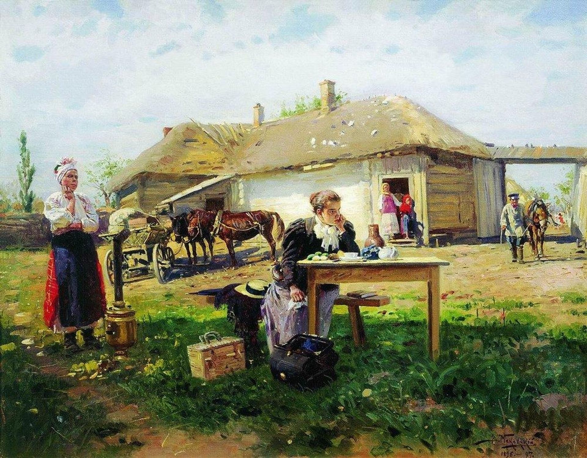 Arrival of a School Mistress in the Countryside by Vladimir Makovsky