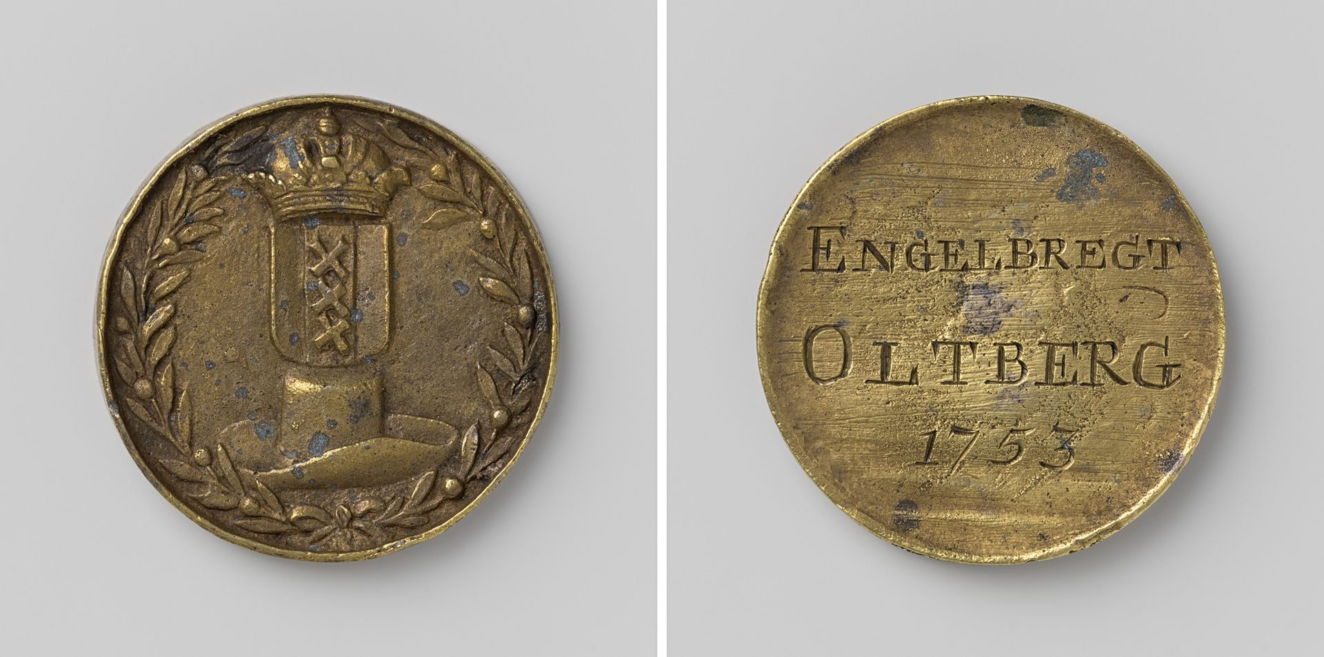 Hoedemakersgilde te Amsterdam, gildepenning van Engelbregt Oltberg by Anonymous