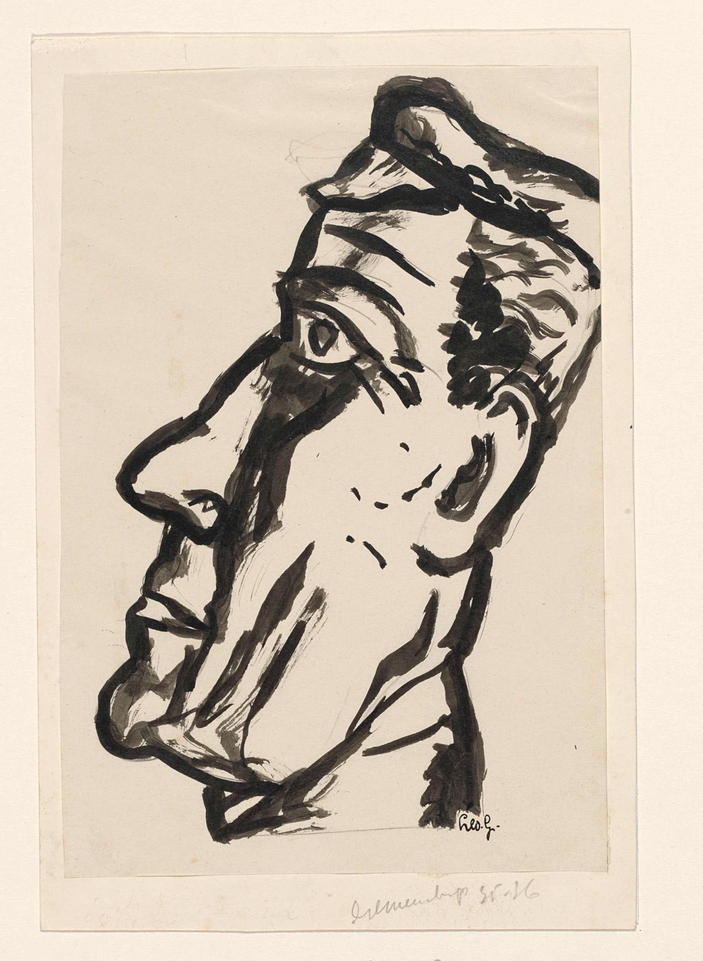 Mannenkop by Leo Gestel