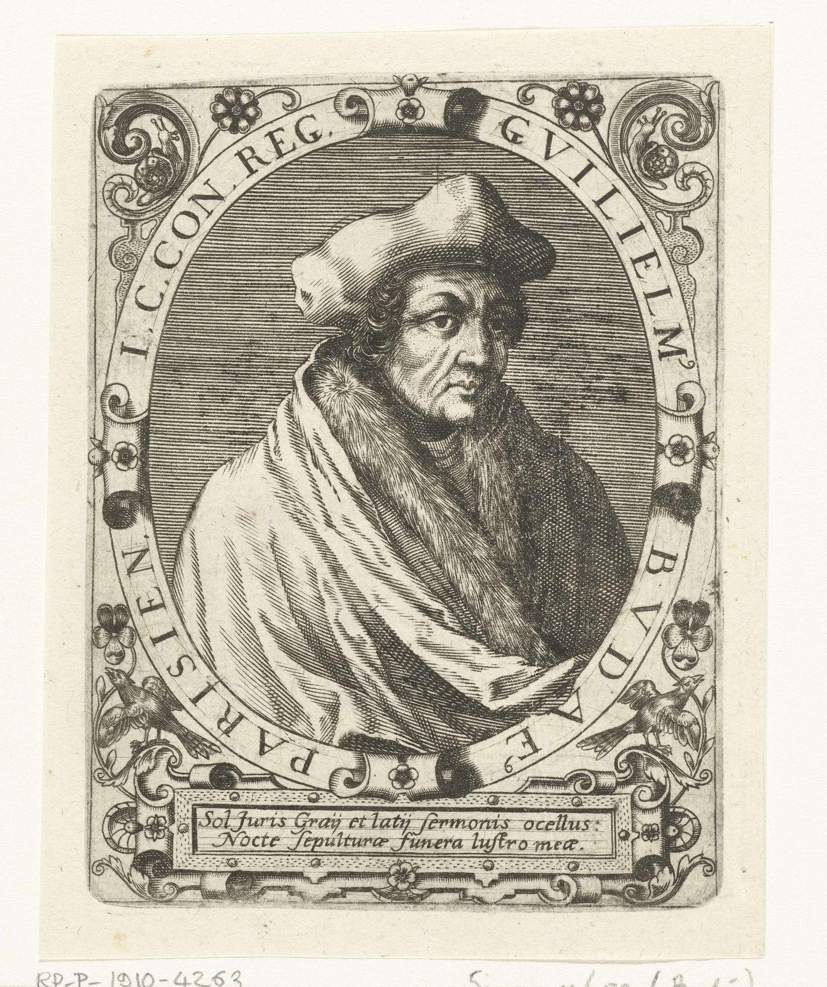 Portret van Guillaume Budé by Theodor de Bry