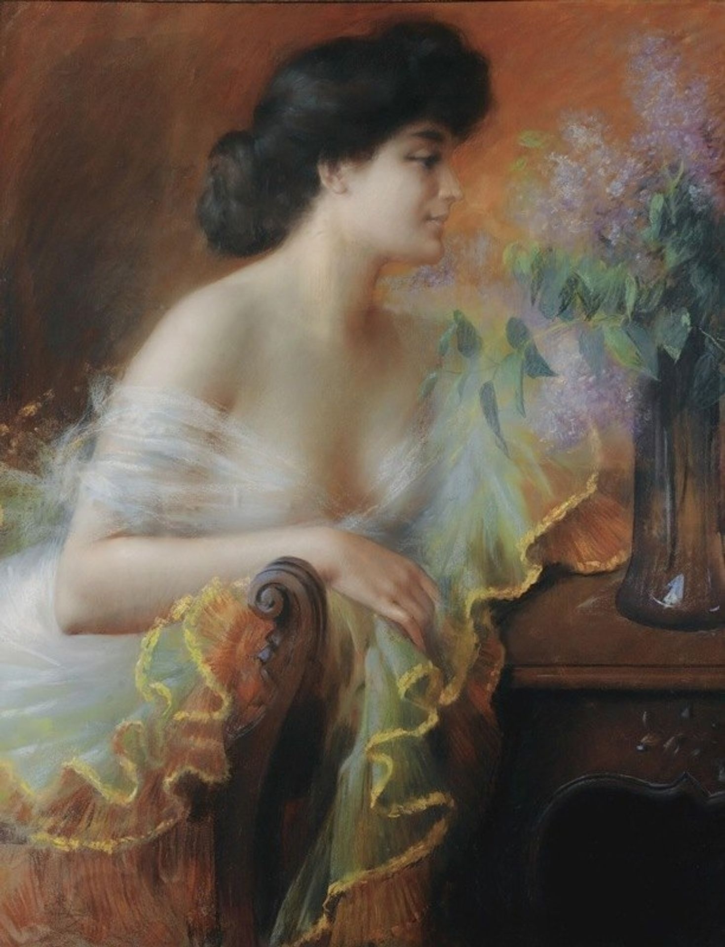 Femme au bouquet de lilas by Delphin Enjolras