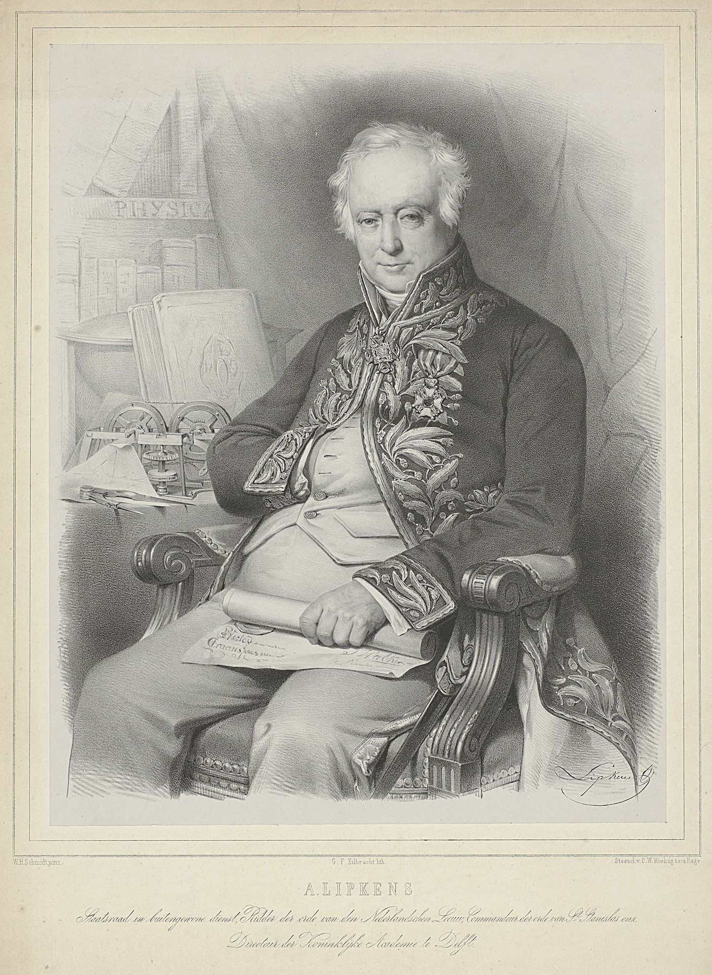 Portret van Antoine Lipkens by Gerhardus Fredericus Eilbracht