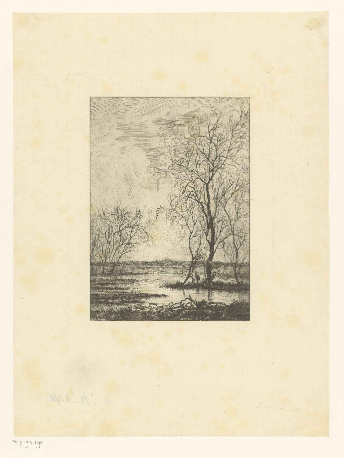 Twee reigers in een moeras by Théodore Tscharner
