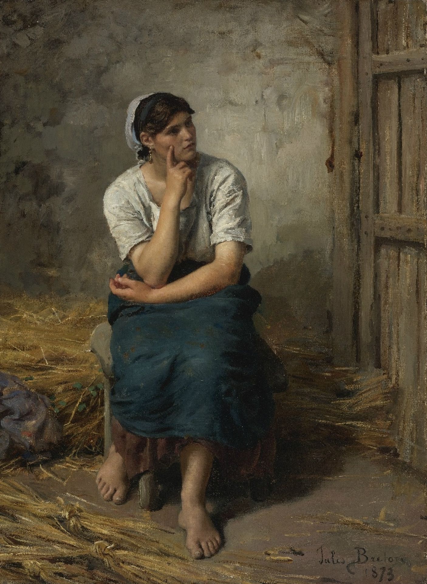 Peasant woman at rest by Jules Breton