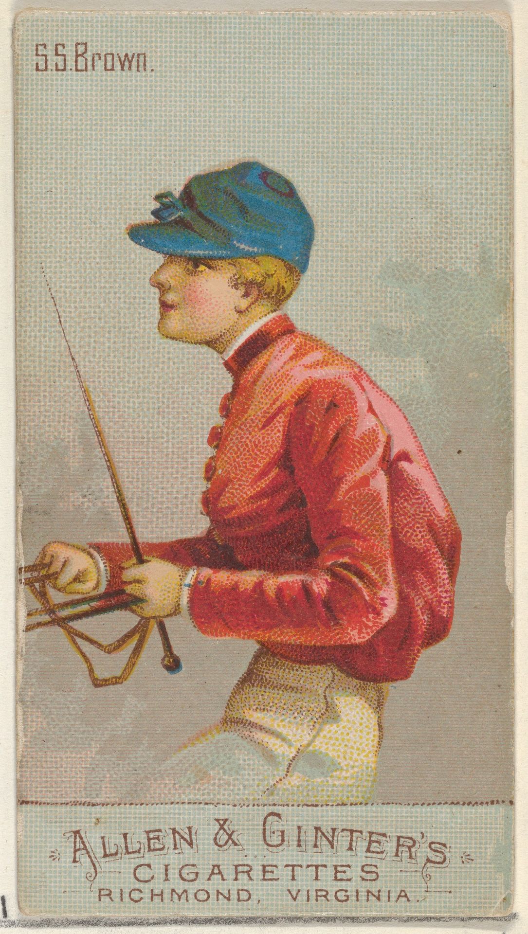 S.S. Brown, from the Racing Colors of the World series (N22b) for Allen & Ginter Cigarettes by Allen & Ginter