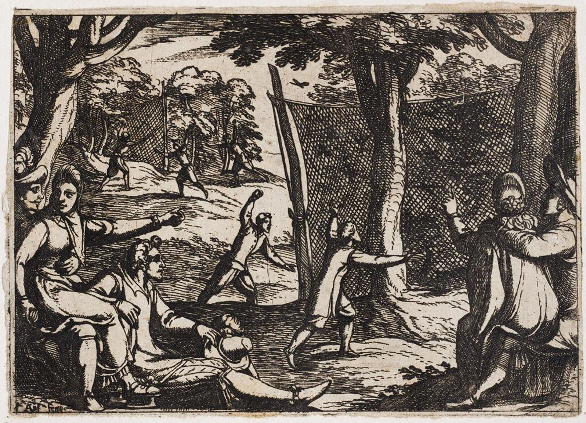Hunters Setting Up a Large Trap by Antonio Tempesta