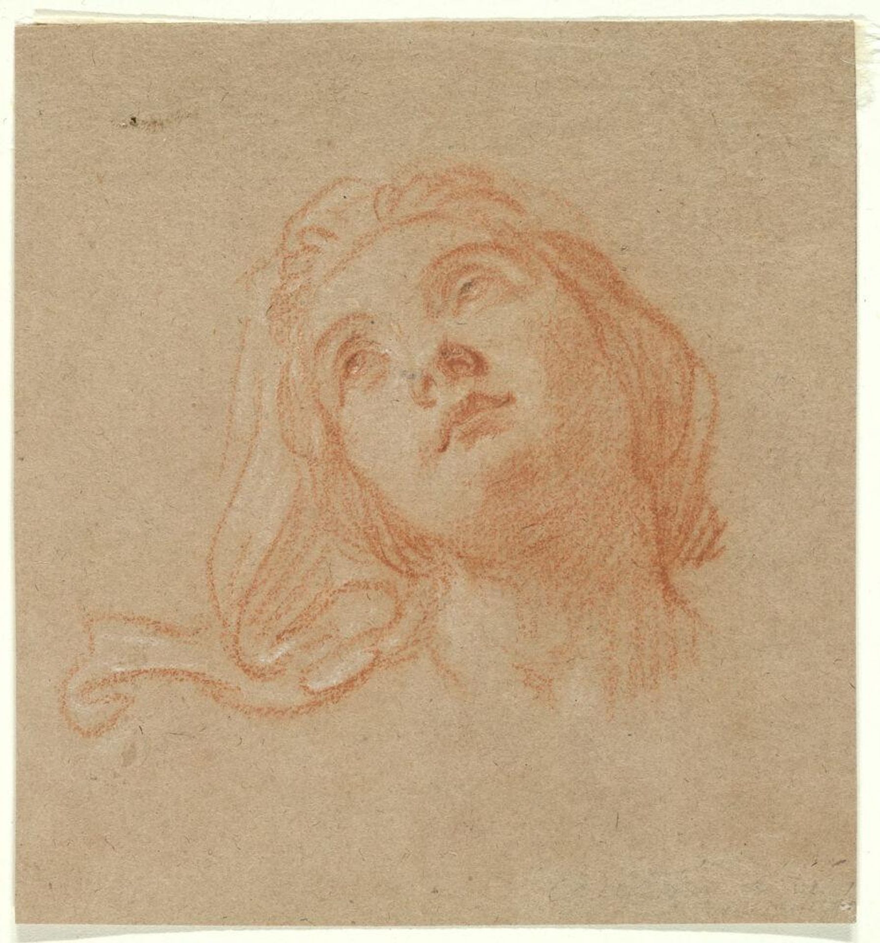 Partially Draped Head of a Young Woman by Attributed to Antoine Coypel