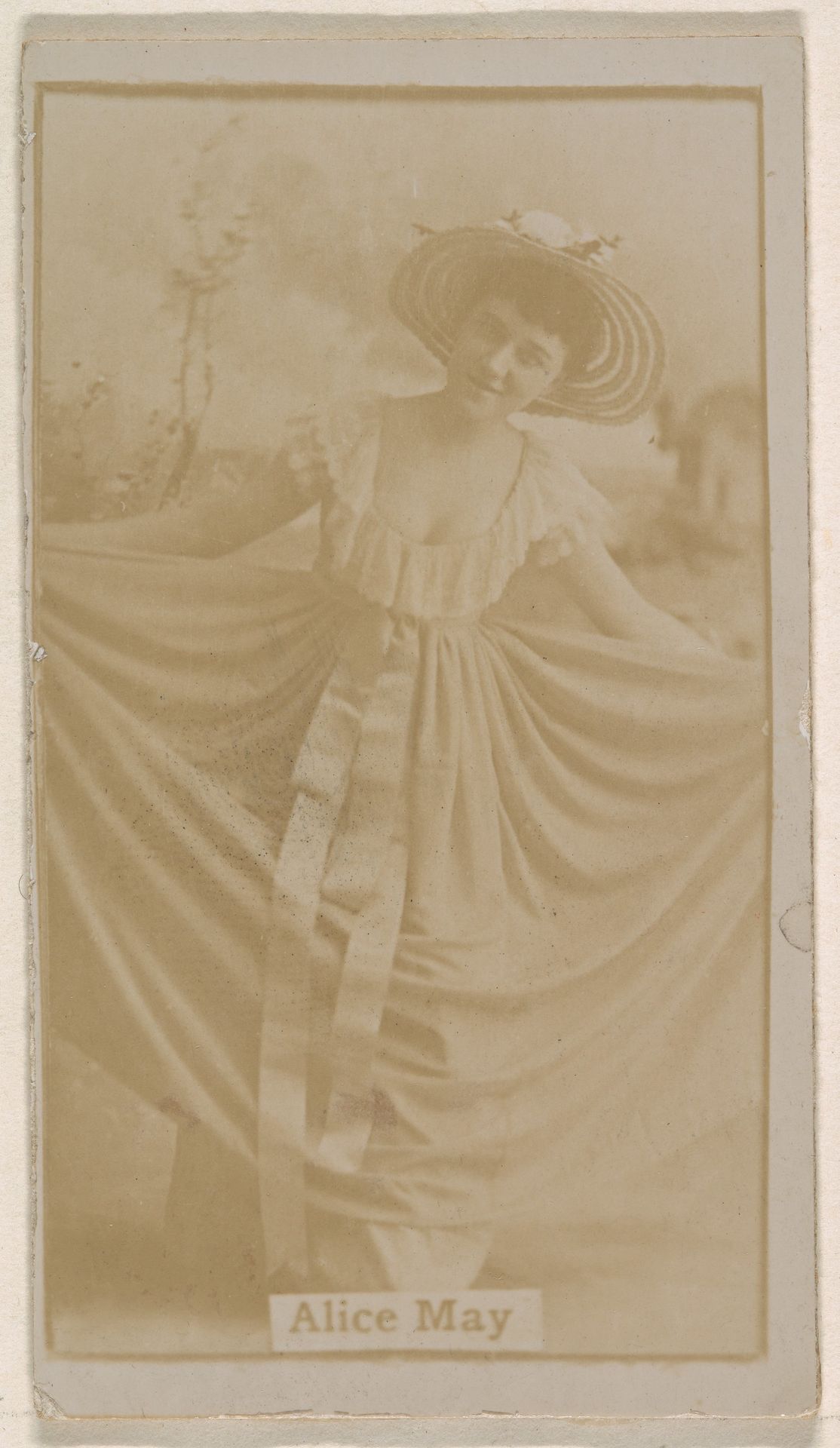 Alice May, from the Actresses series (N245) issued by Kinney Brothers to promote Sweet Caporal Cigarettes by Kinney Brothers Tobacco Company
