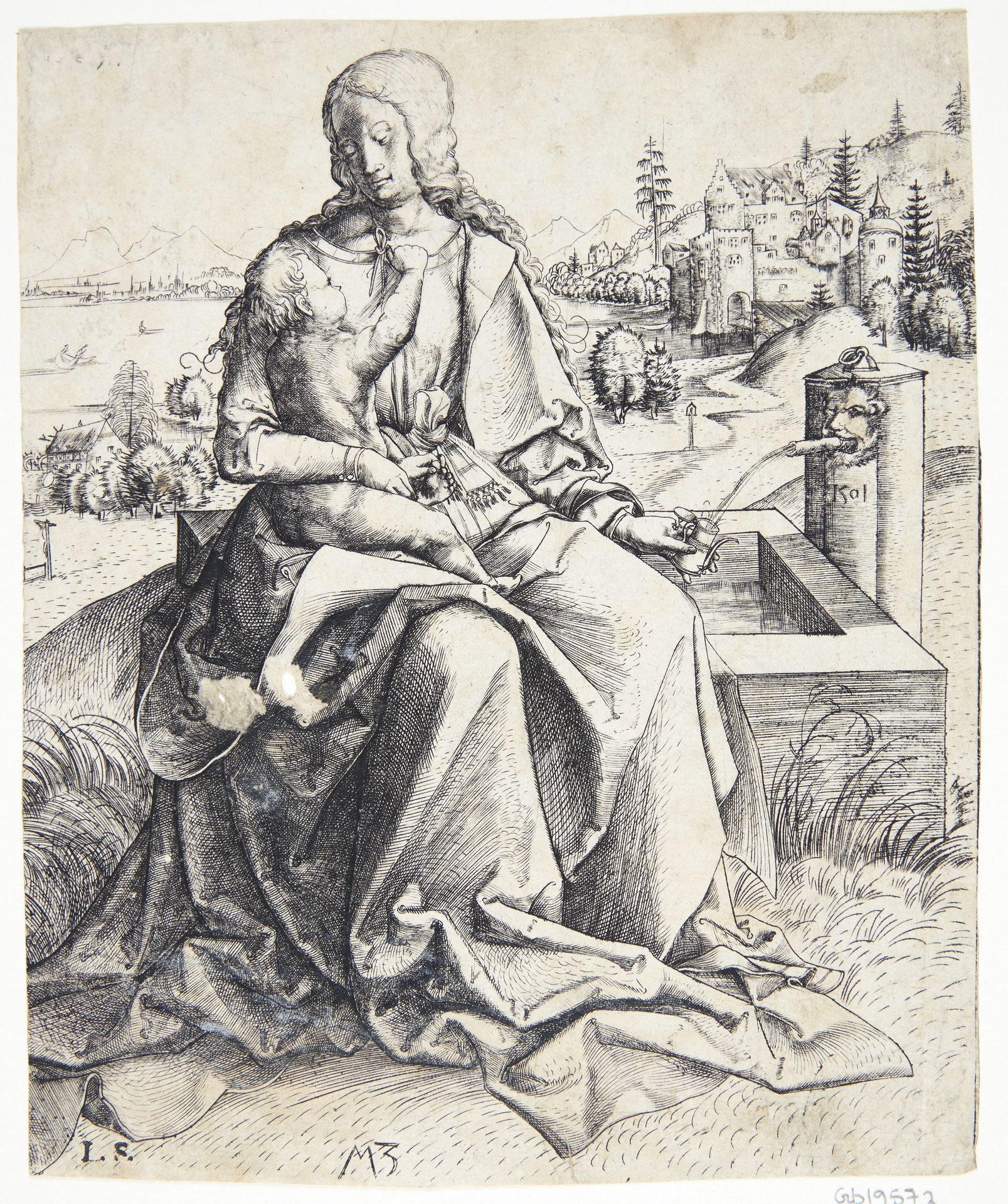 Jomfru Maria ved fontænen by Monogrammist MZ