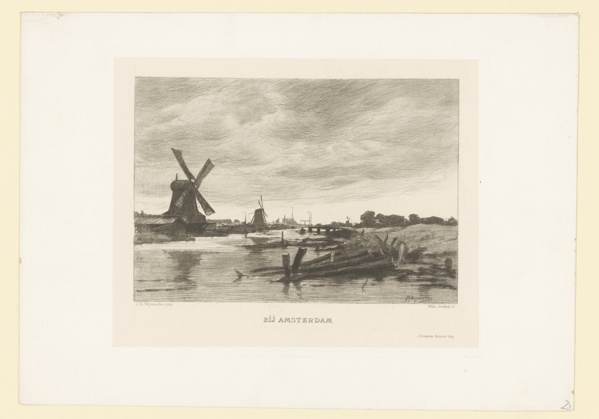 Landschap met molens langs een vaart by Willem (II) Steelink