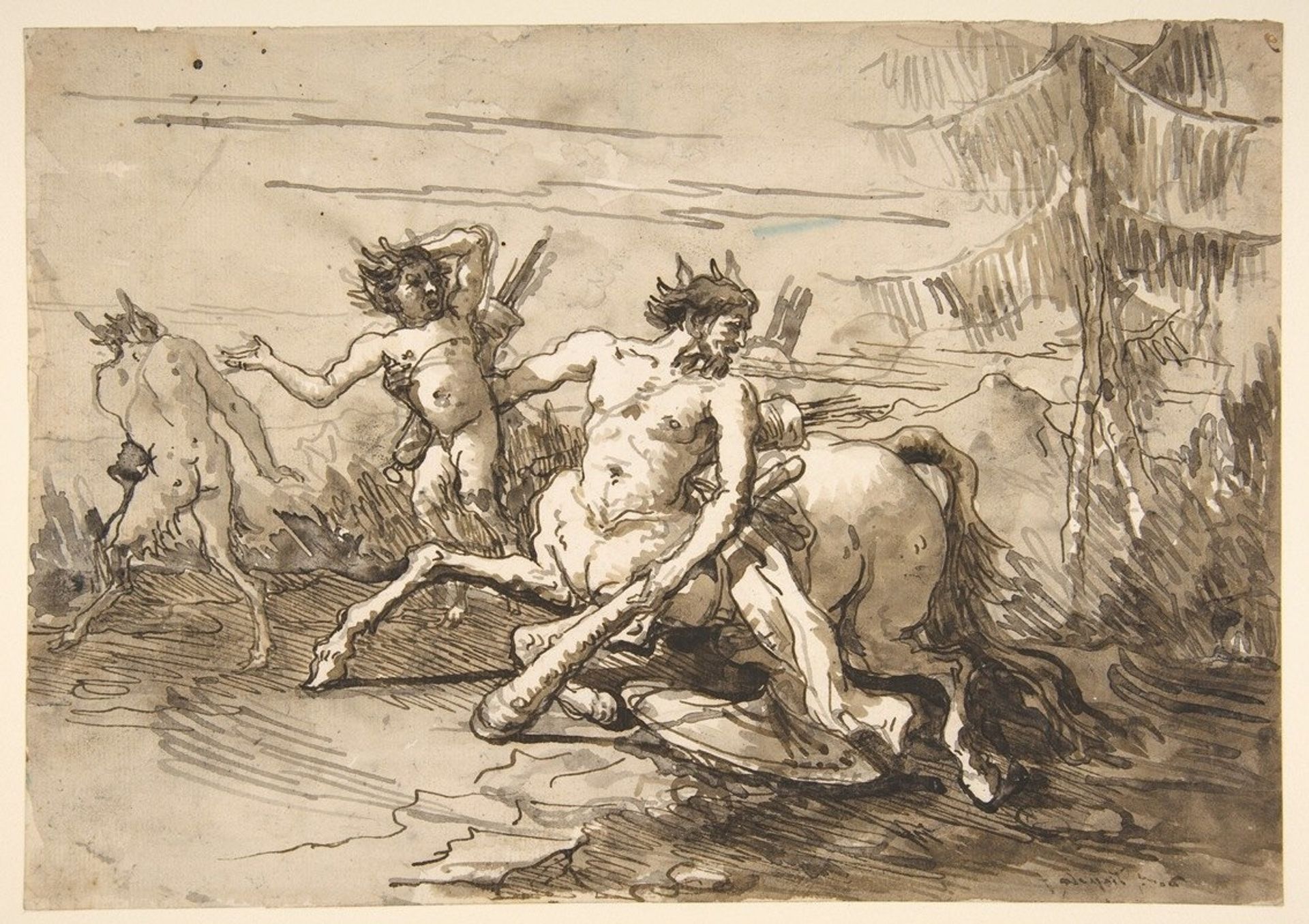 Centaur with a Club, and Two Satyrs by Giovanni Domenico Tiepolo