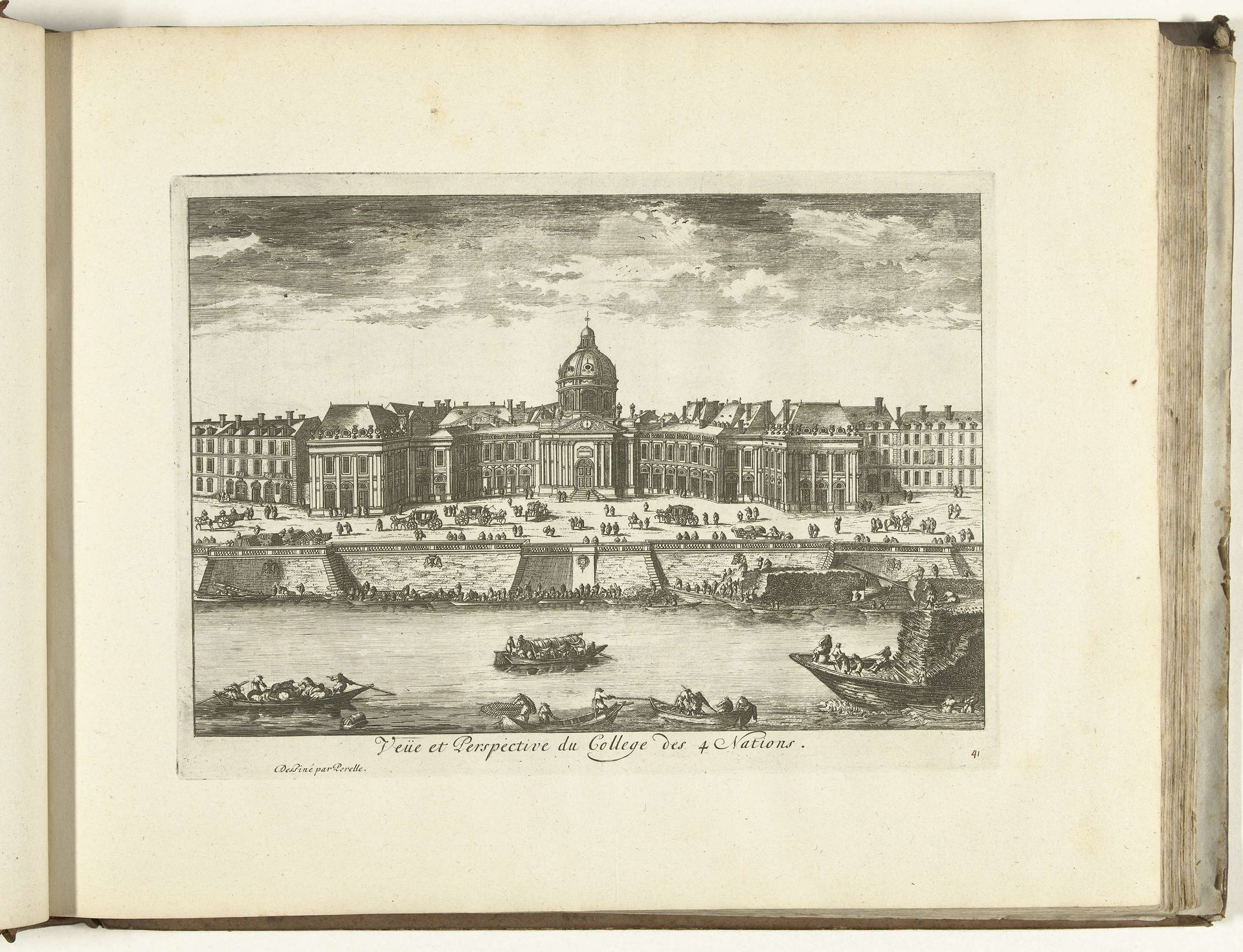 Gezicht op het Collège des Quatre-Nations te Parijs, 1726 by Aldert Meyer