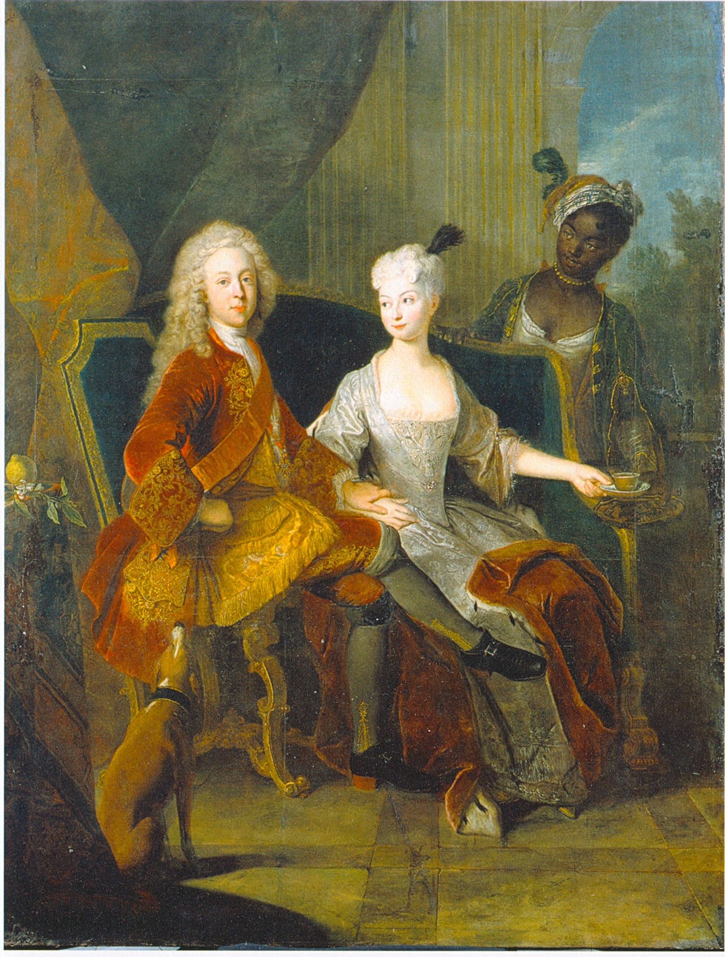Portrait of the crown prince Friedrich Ludwig of Württemberg and his wife Henriette Marie of Brandenburg Schwedt by Antoine Pesne