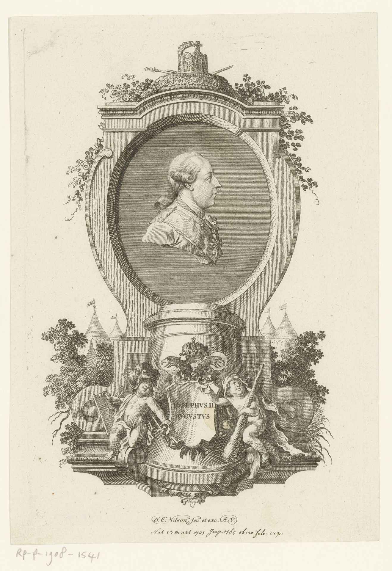 Portret van Jozef II, Rooms-Duits keizer by Johann Esaias Nilson