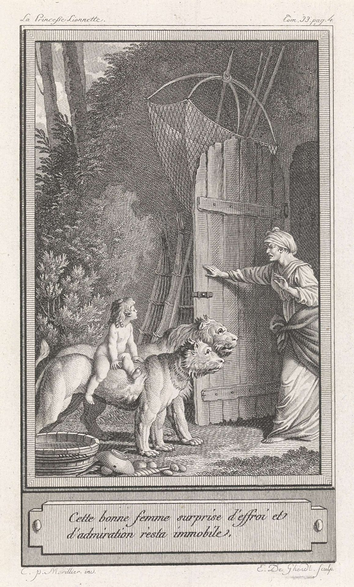 Prinses Lionnette verschijnt aan haar pleegouders by Emmanuel Jean de Ghendt