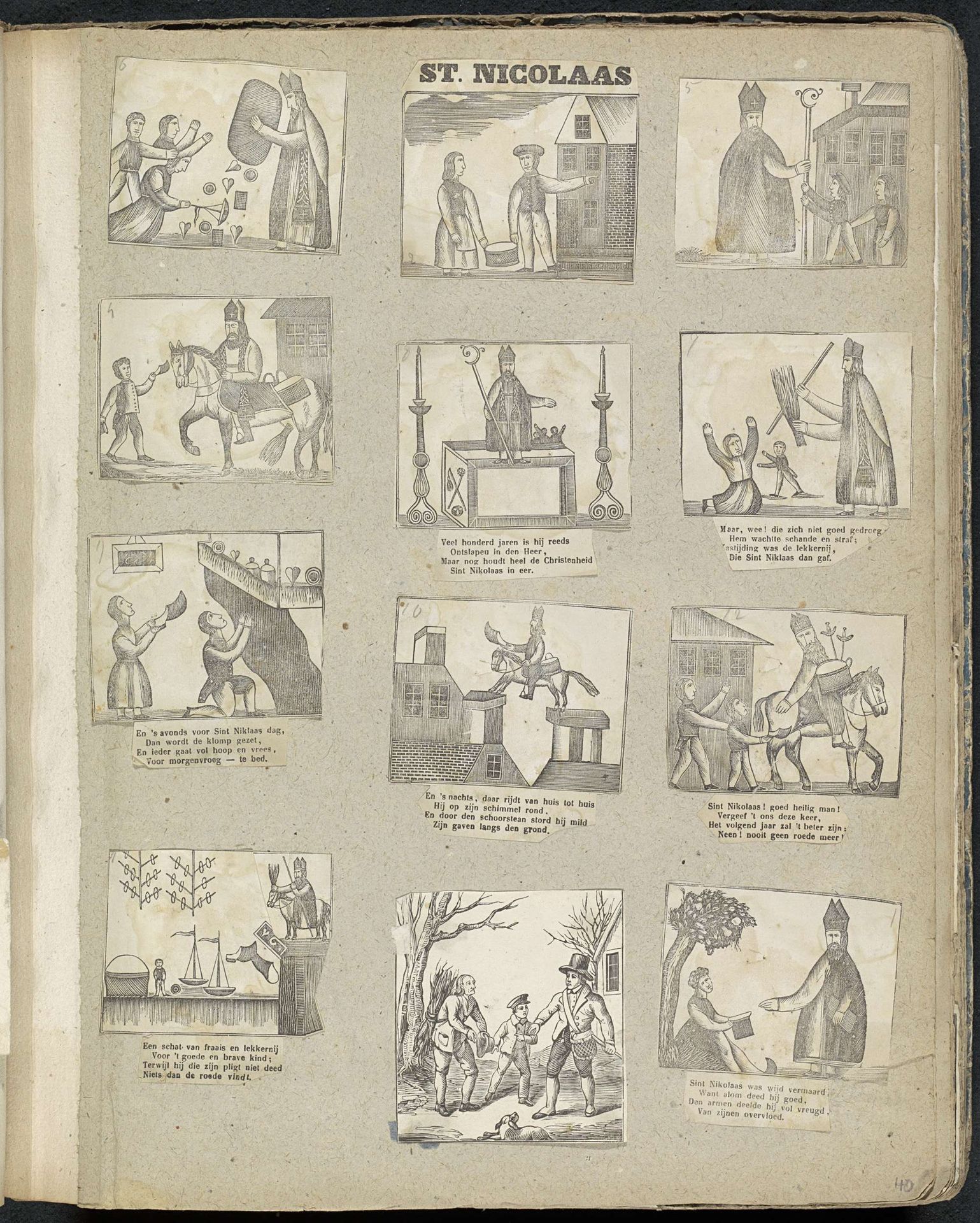Albumblad met diverse voorstellingen by Alexander Cranendoncq