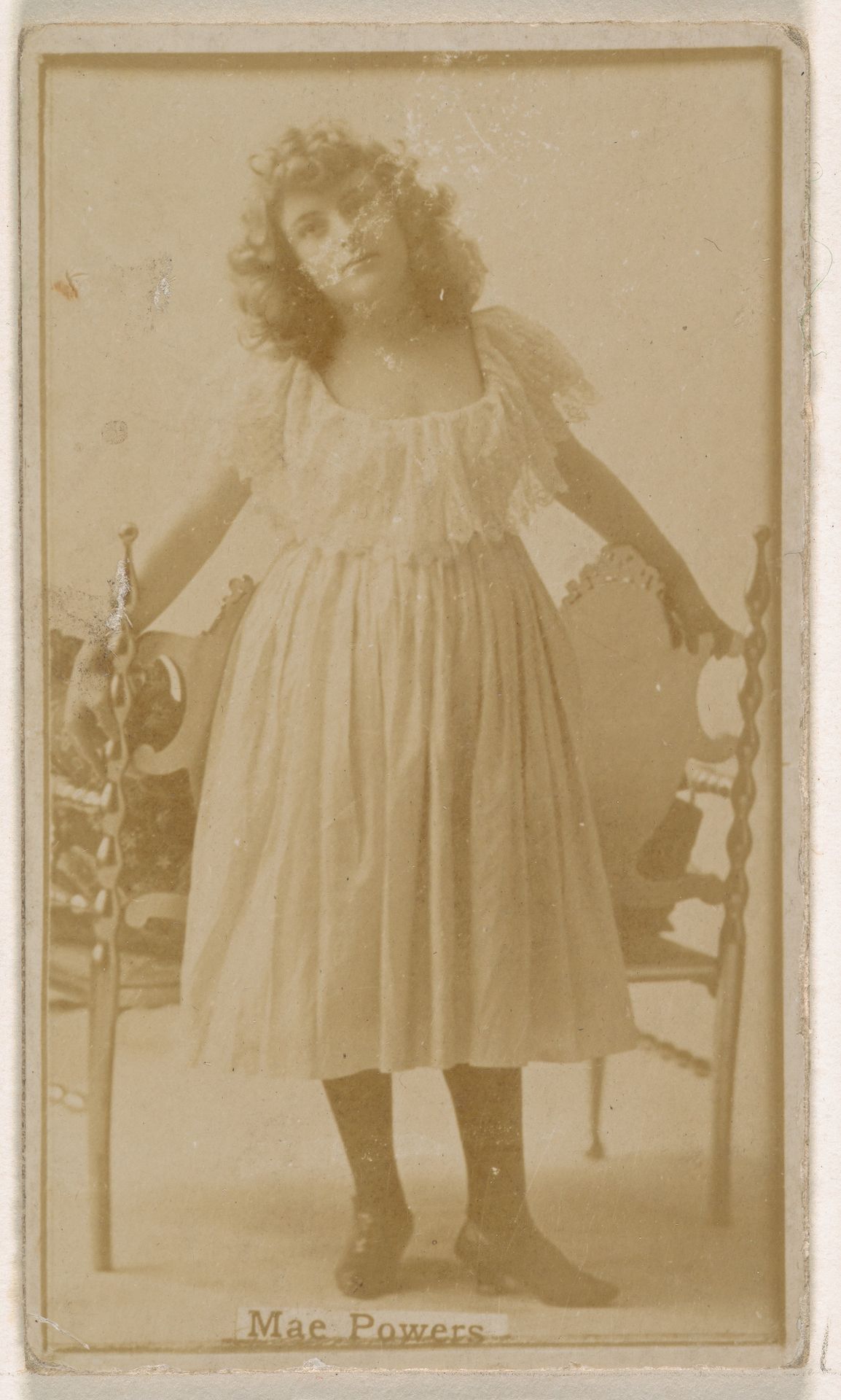 Mae Powers, from the Actresses series (N245) issued by Kinney Brothers to promote Sweet Caporal Cigarettes by Kinney Brothers Tobacco Company