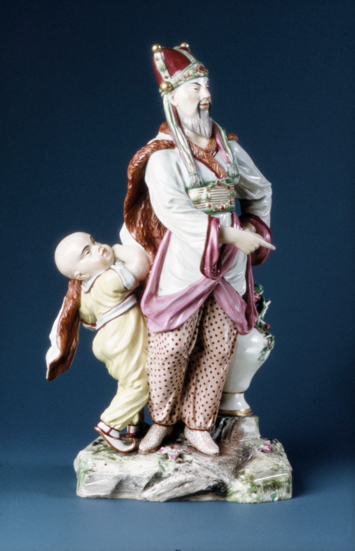Chinese emperor and attendant by Ludwigsburg Porcelain Manufactory