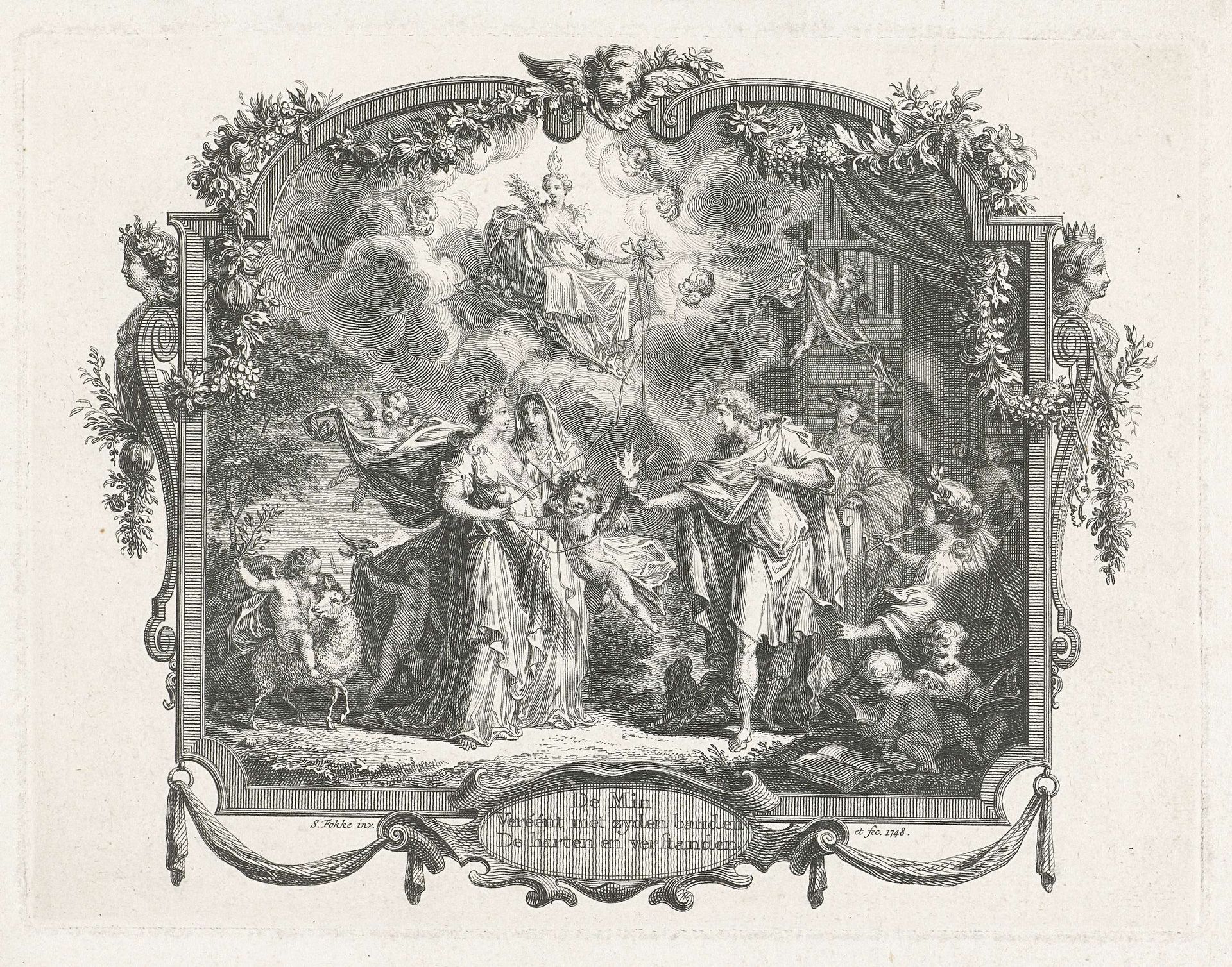 Allegorie op het huwelijk by Simon Fokke