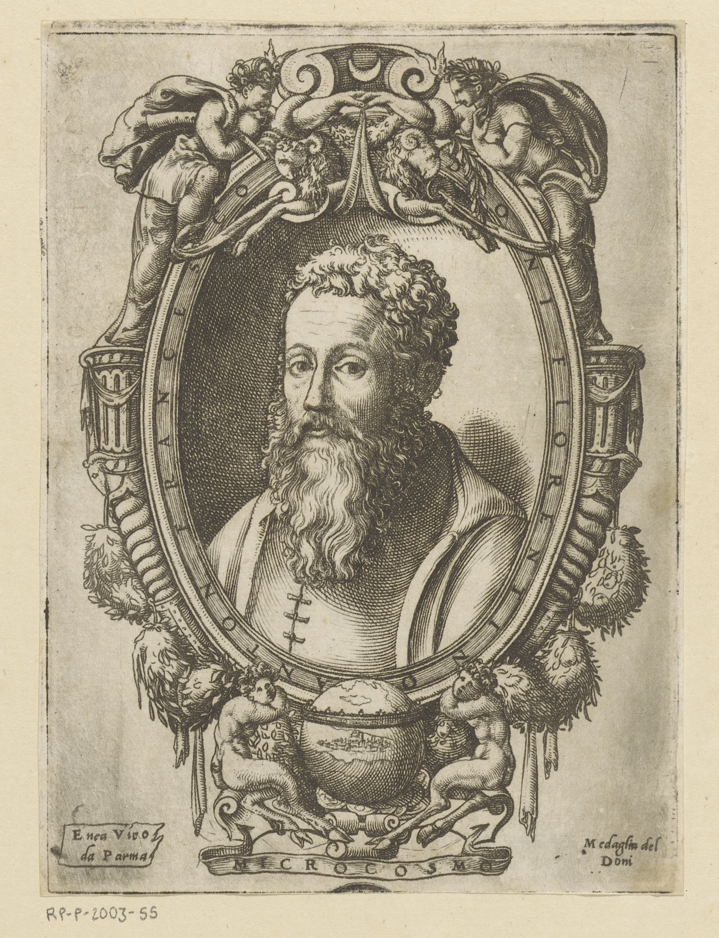 Portret van schrijver Anton Francesco Doni by Enea Vico