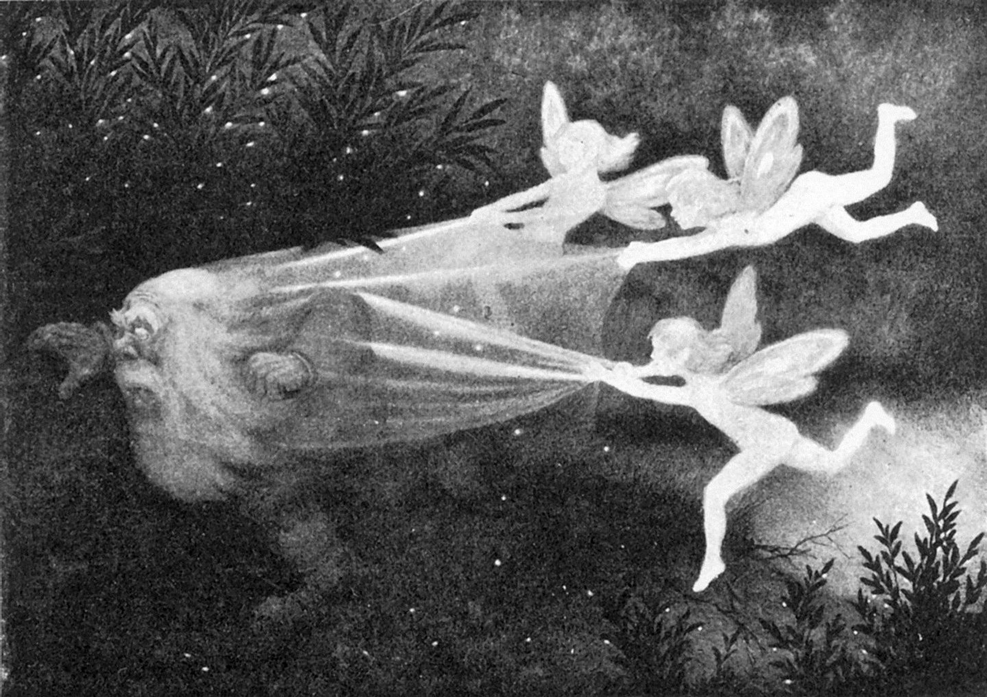 Lysalver Fanger Skyggetussen by Theodor Severin Kittelsen