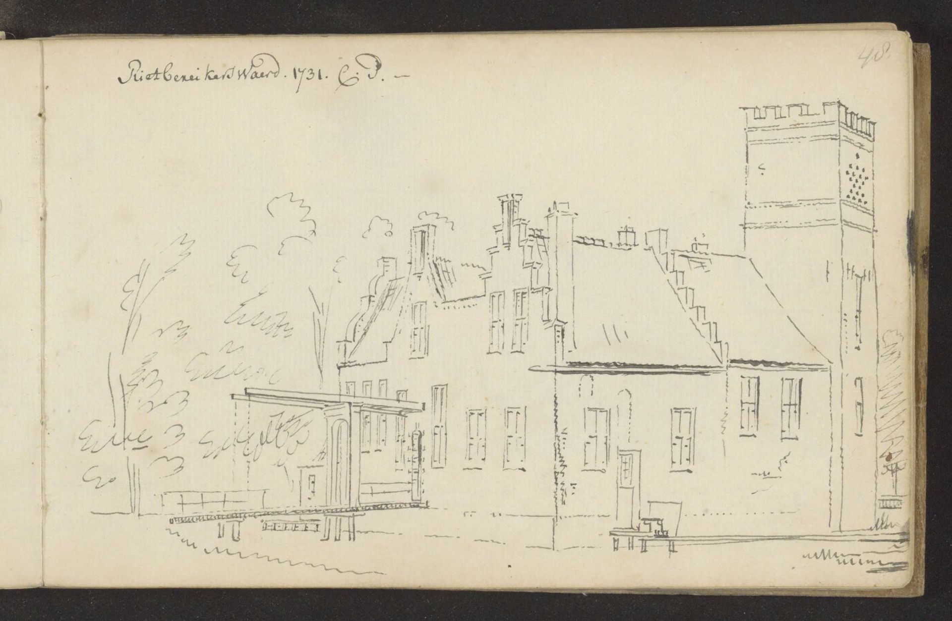 Kasteel Rietbereikerswaard te Jutphaas by Abraham de (II) Haen
