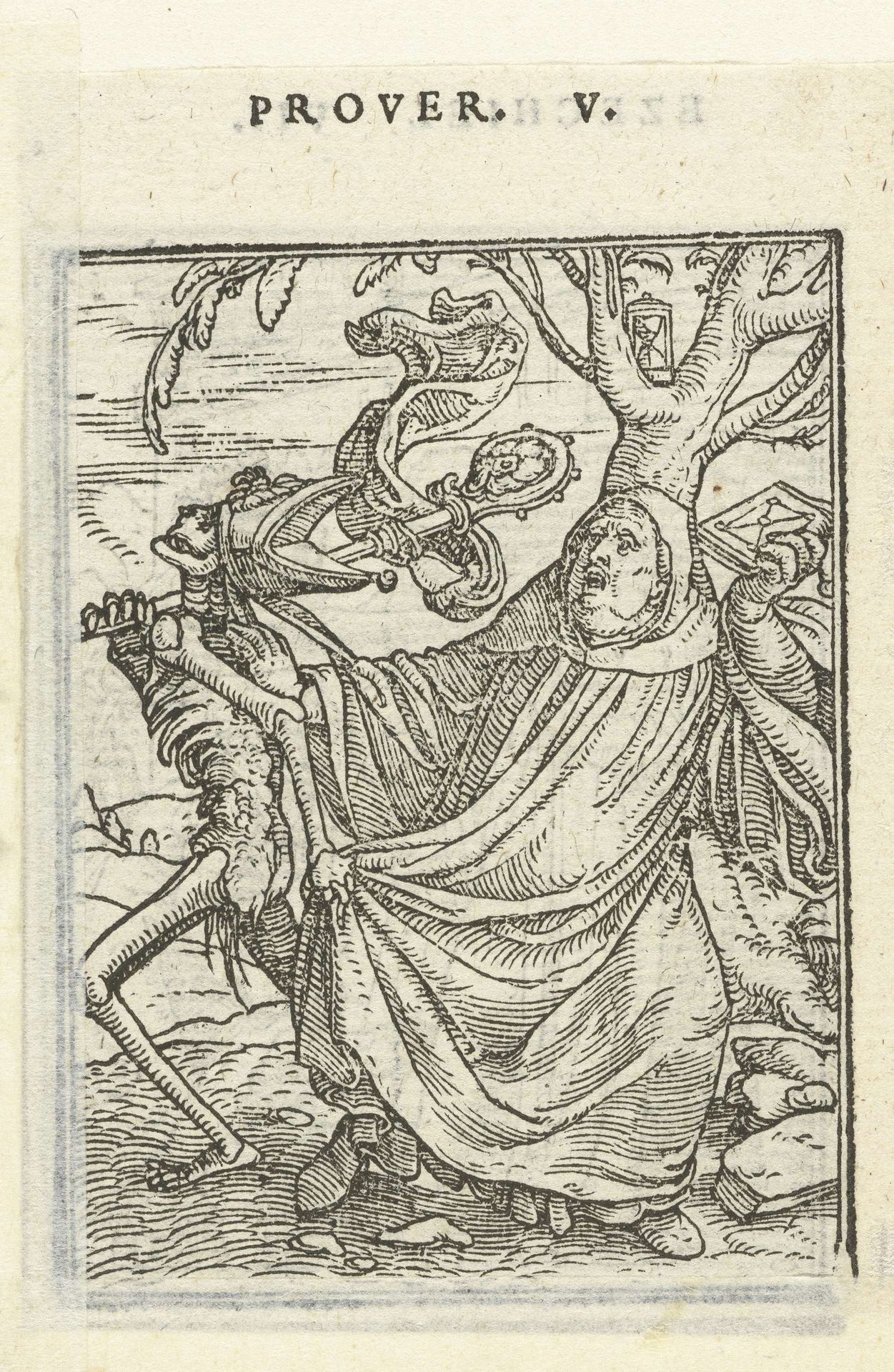 Abt en de Dood als bisschop by Hans (II) Holbein