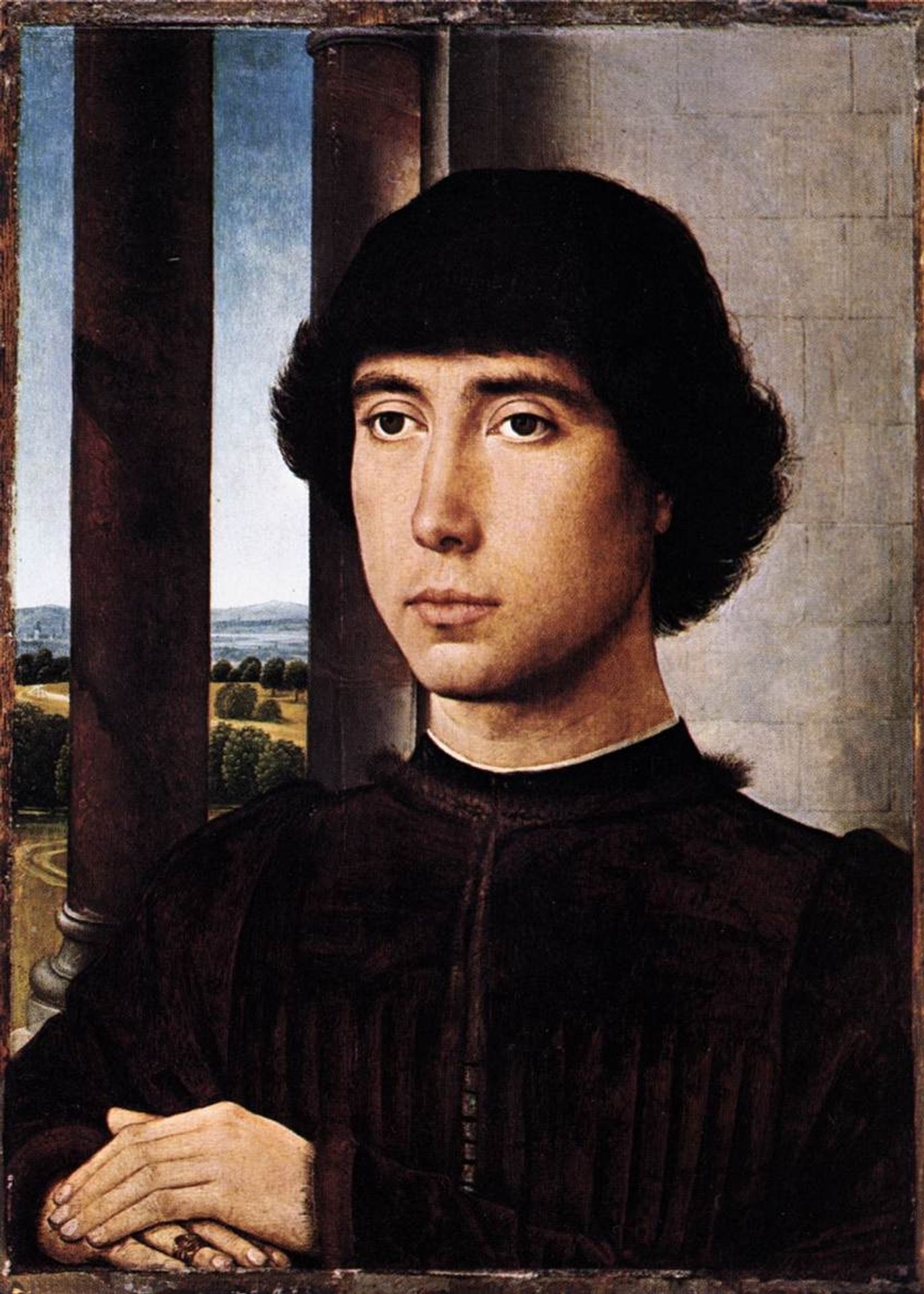 Portrait of a Man at a Loggia by Hans Memling