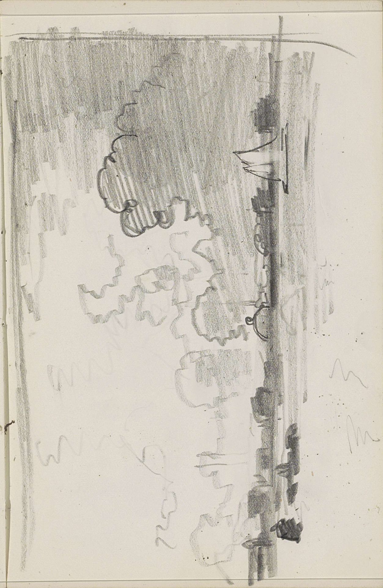Zeilboot op het water voor een kustlijn by Cornelis Vreedenburgh