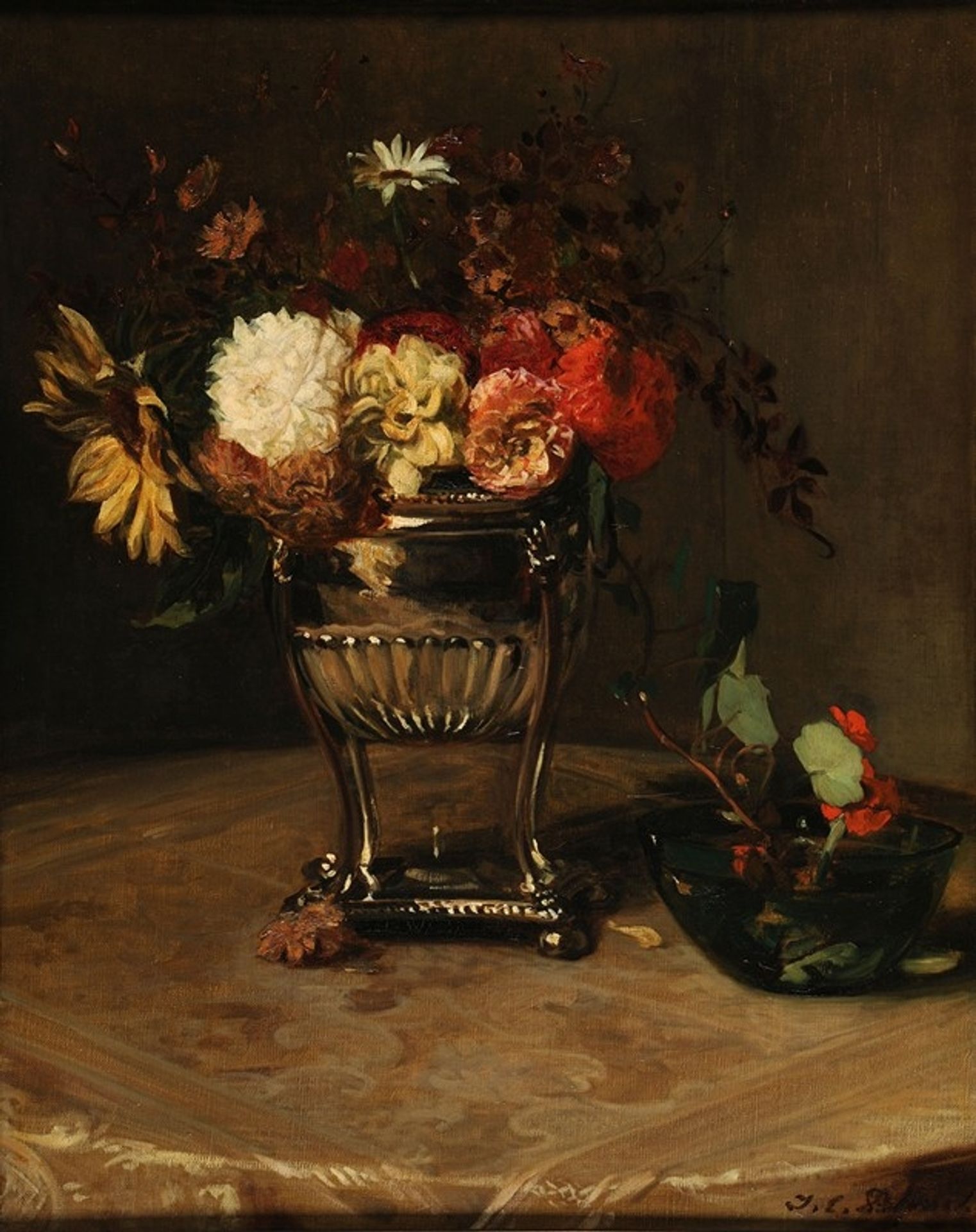 Dahlias et capucines à l’urne d’argent by Jacques-Émile Blanche