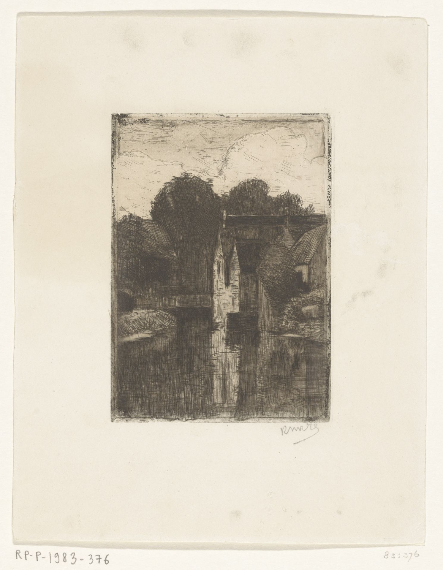 Huizen aan het water by Richard Nicolaüs Roland Holst