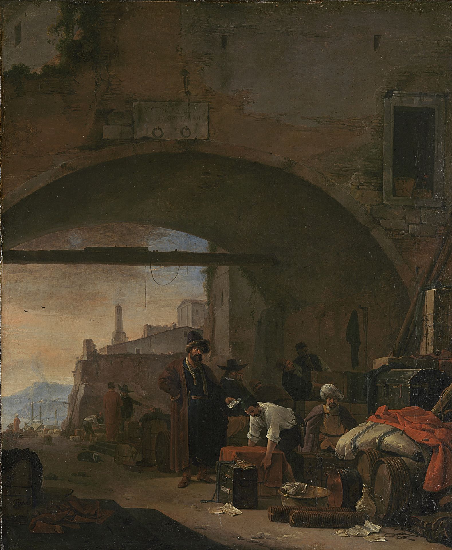 View of a Levantine Port by Thomas Wijck