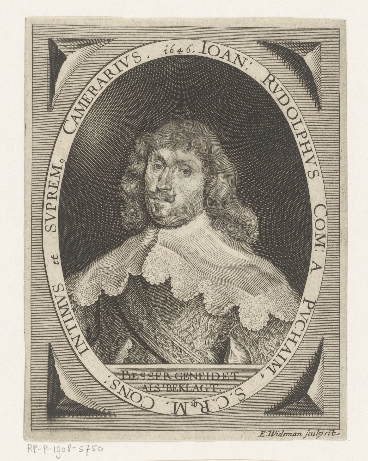 Portret van Johann Rudolph von Puchaim by Elias Widemann