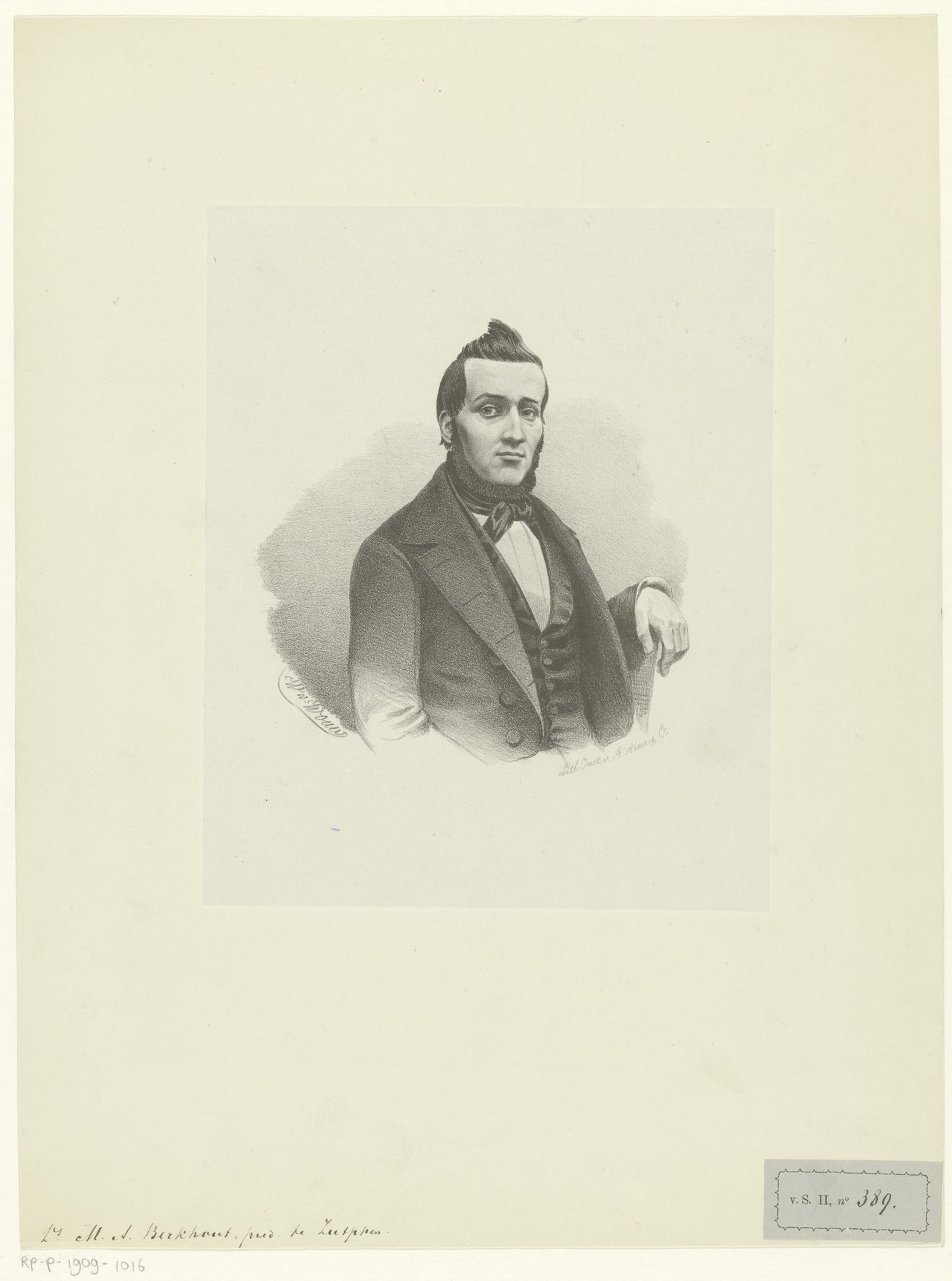 Portret van een onbekende man, mogelijk M.A. Berkhout by Willem Bastiaan van Wouw
