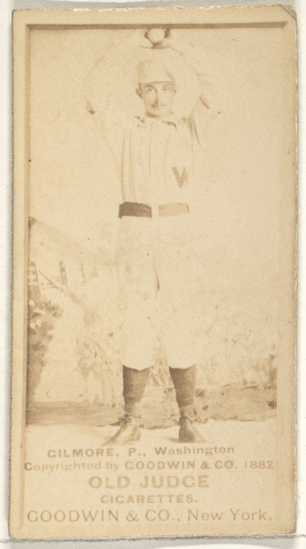 Frank T. Gilmore, Pitcher, Washington Nationals, from the Old Judge series (N172) for Old Judge Cigarettes by Goodwin & Company