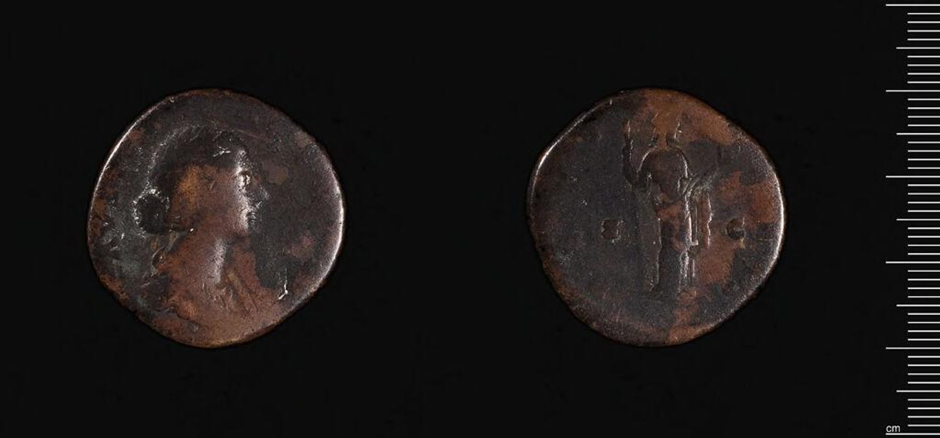 Sestertius of Faustina II by Faustina II