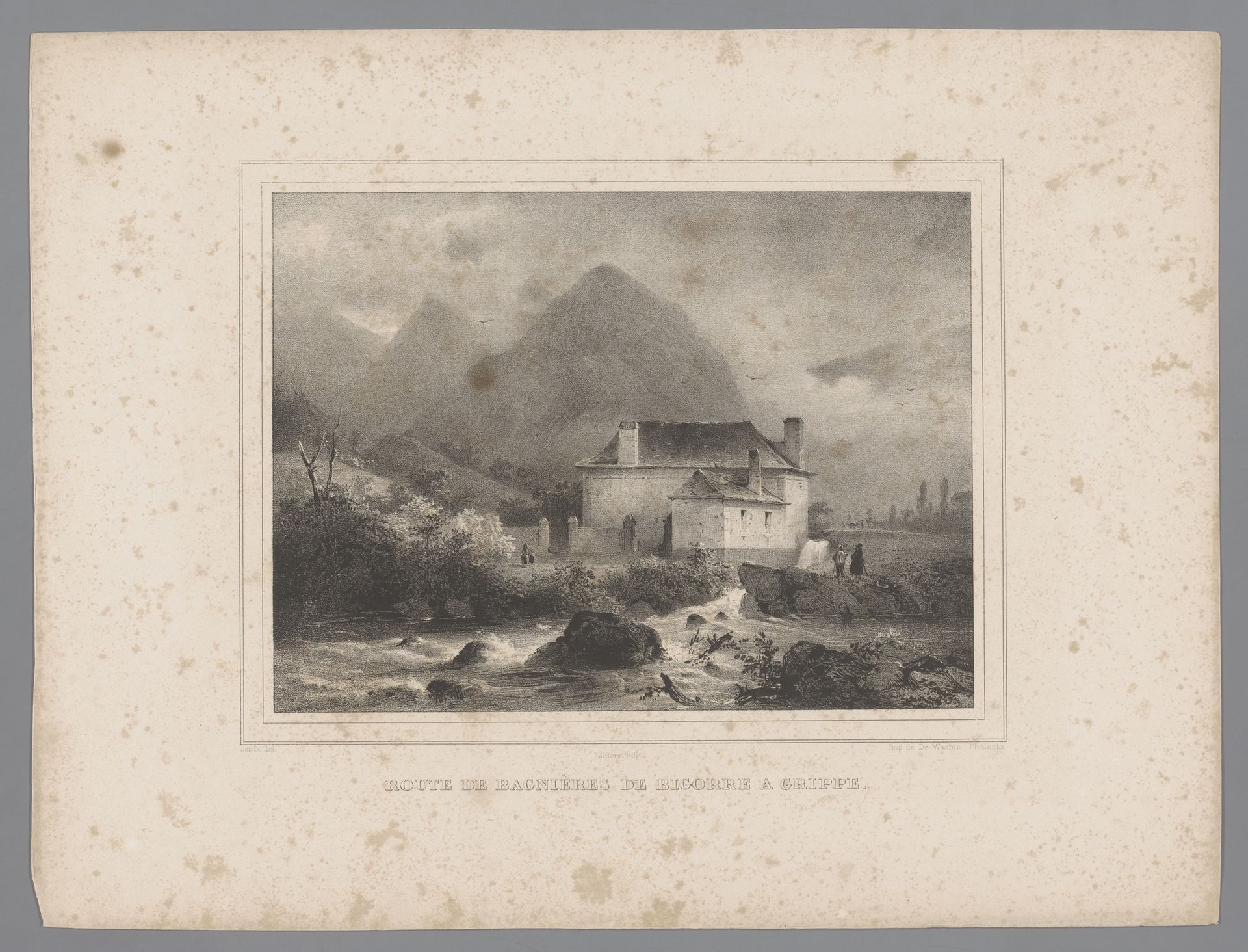 Berglandschap met rivier by Paulus Lauters