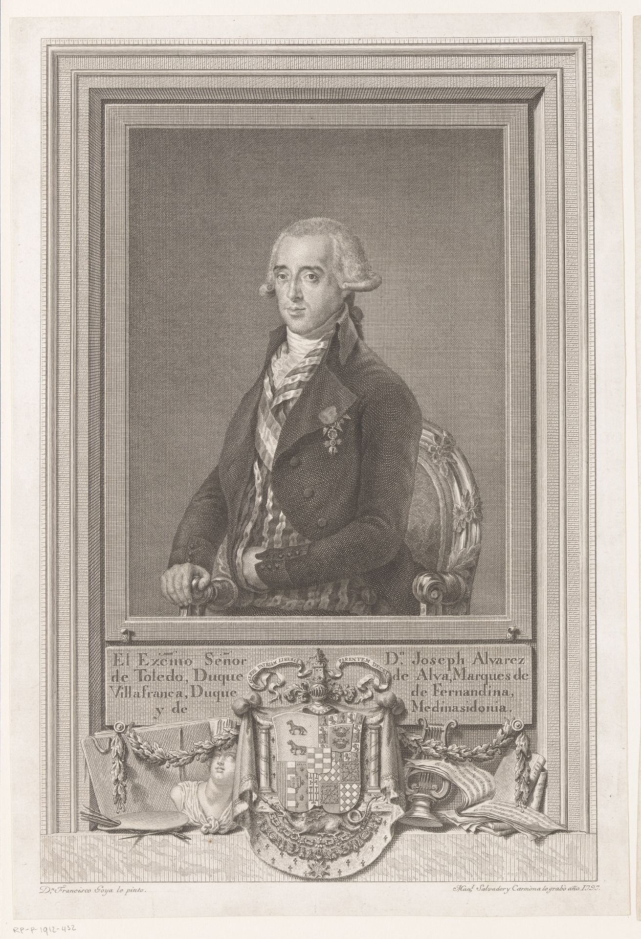 Portret van Joseph Alvarez de Toledo, hertog van Alva by Manuel Salvador Carmona