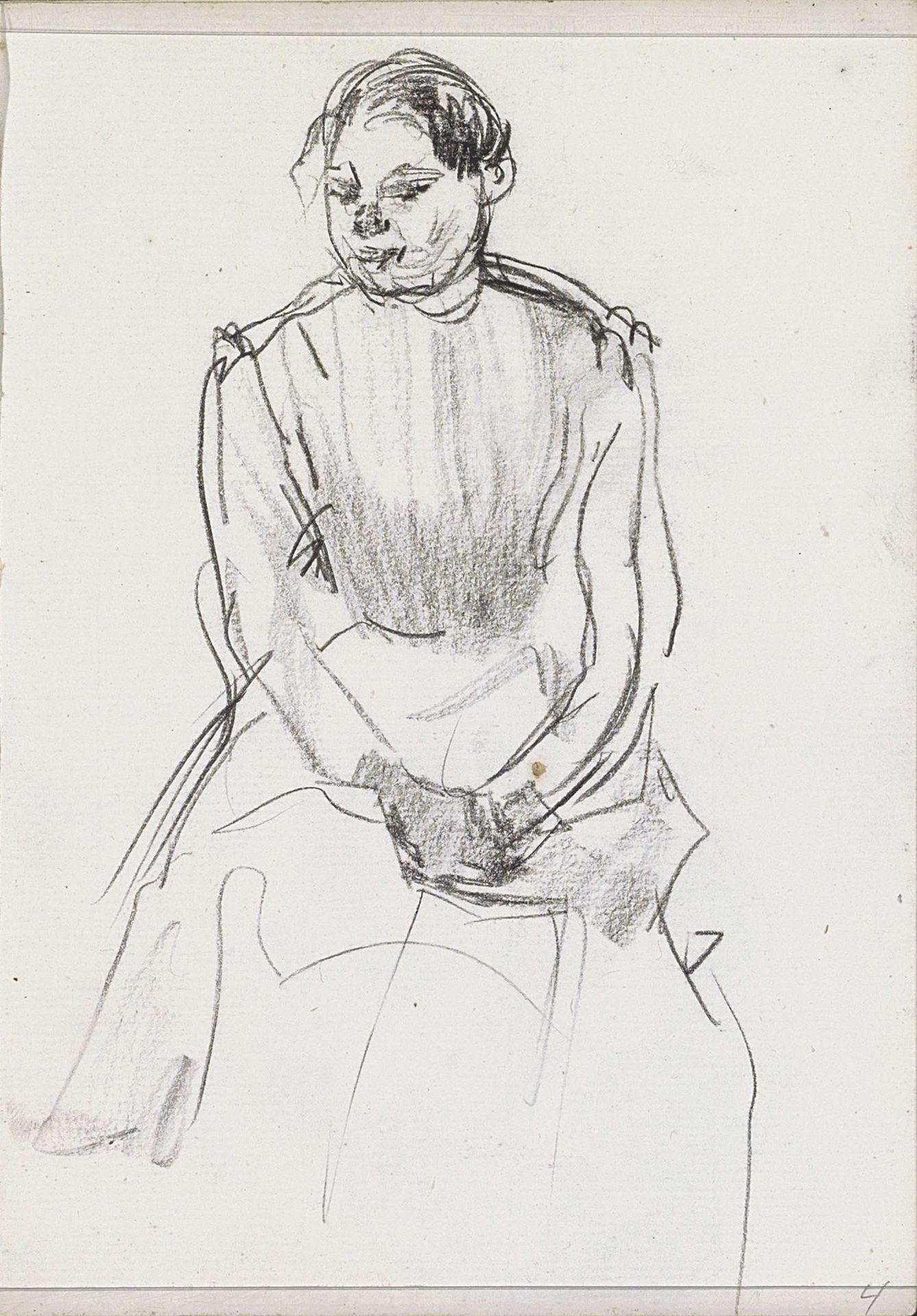 Vrouw met haar handen in haar schoot by Isaac Israels