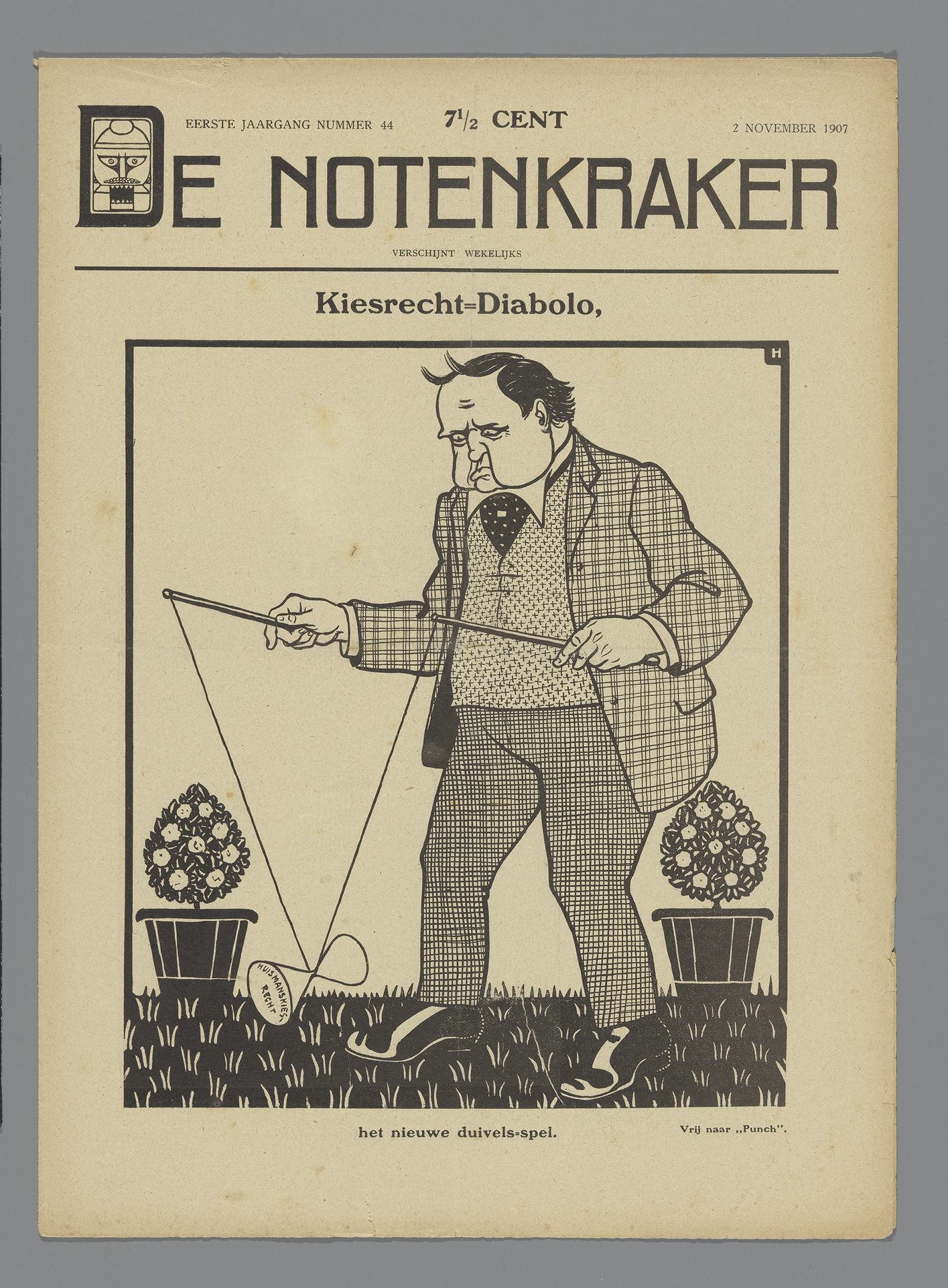 De Notenkraker, 2 november 1907 / Kiesrecht-Diabolo by Albert (I) Hahn