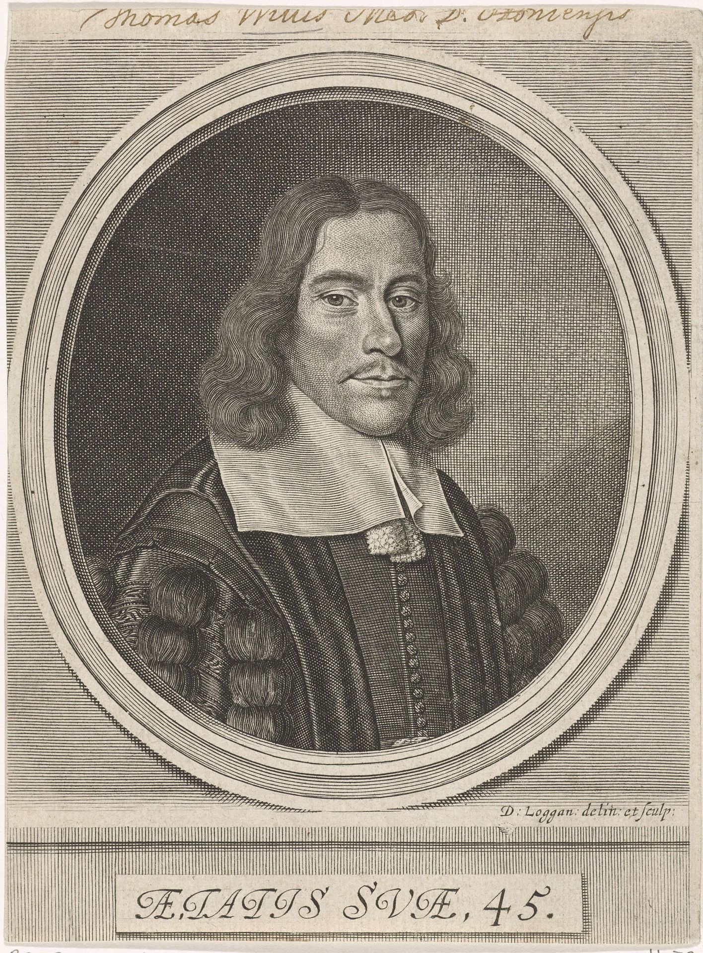 Portret van Thomas Willis by David Loggan