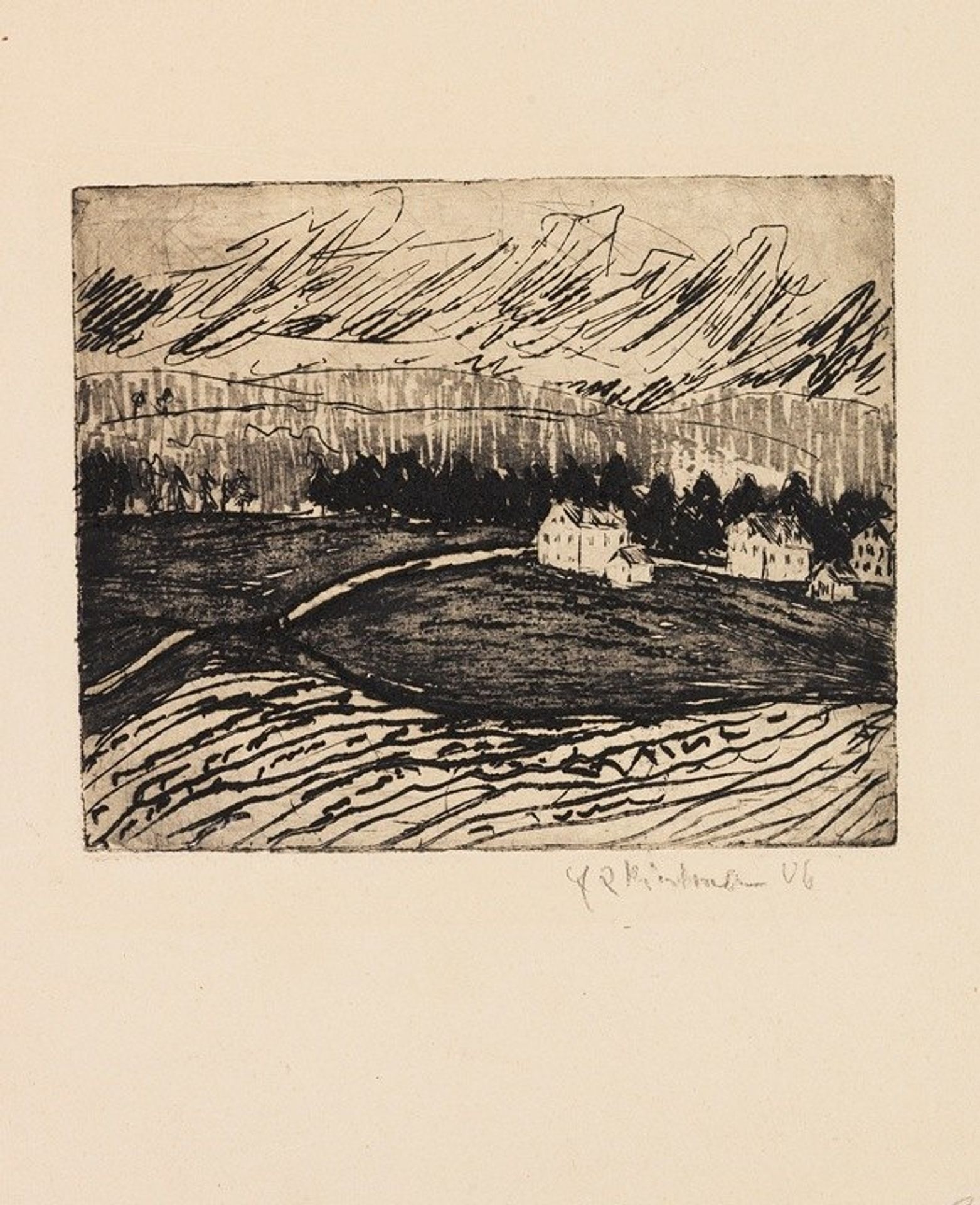 Acker und Häuser im Erzgebirge by Ernst Ludwig Kirchner