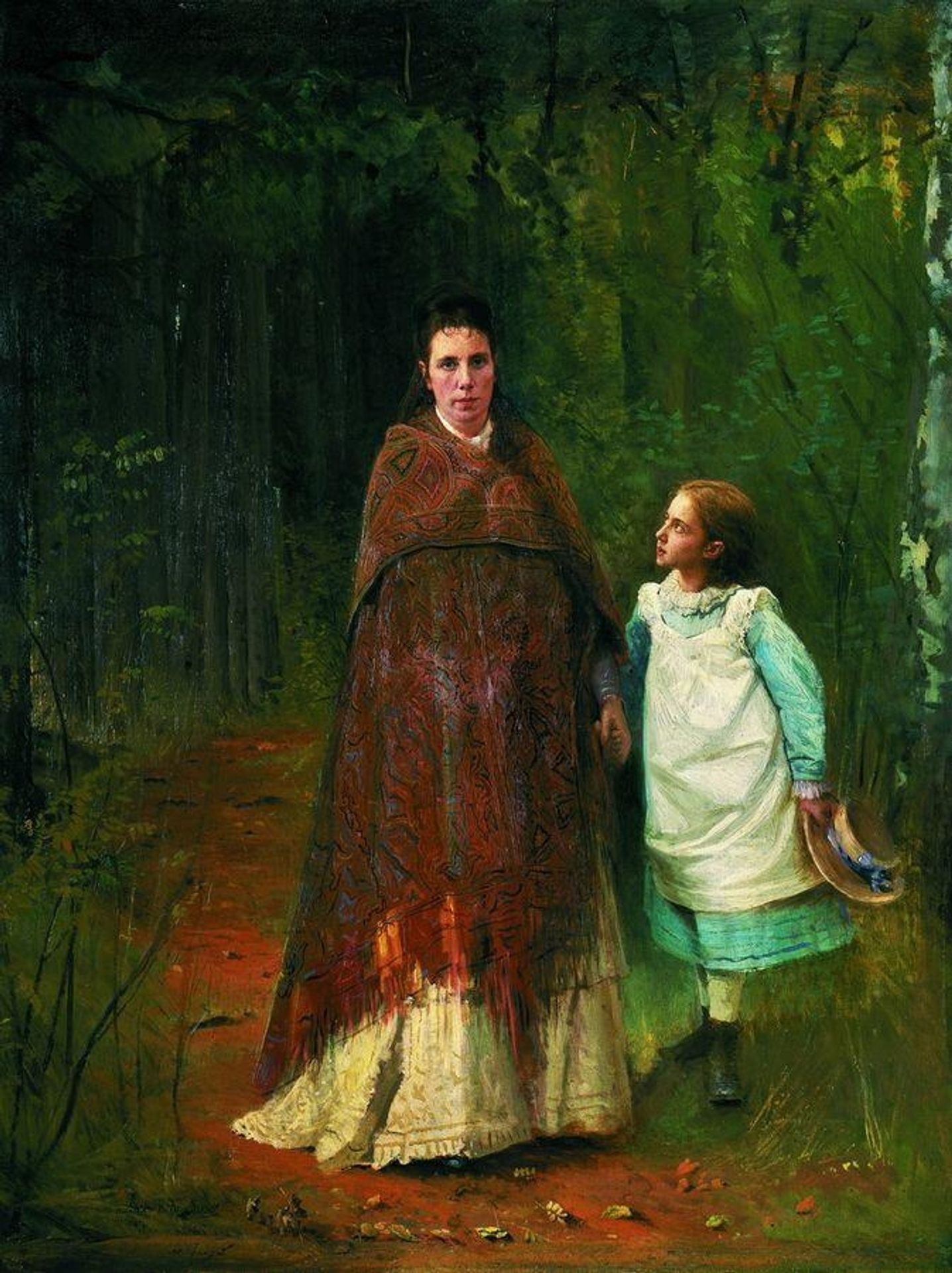 Portrait of Sofia Nikolaevna and Sophia Ivanovna Archaeology wife and daughter of the artist by Ivan Kramskoy