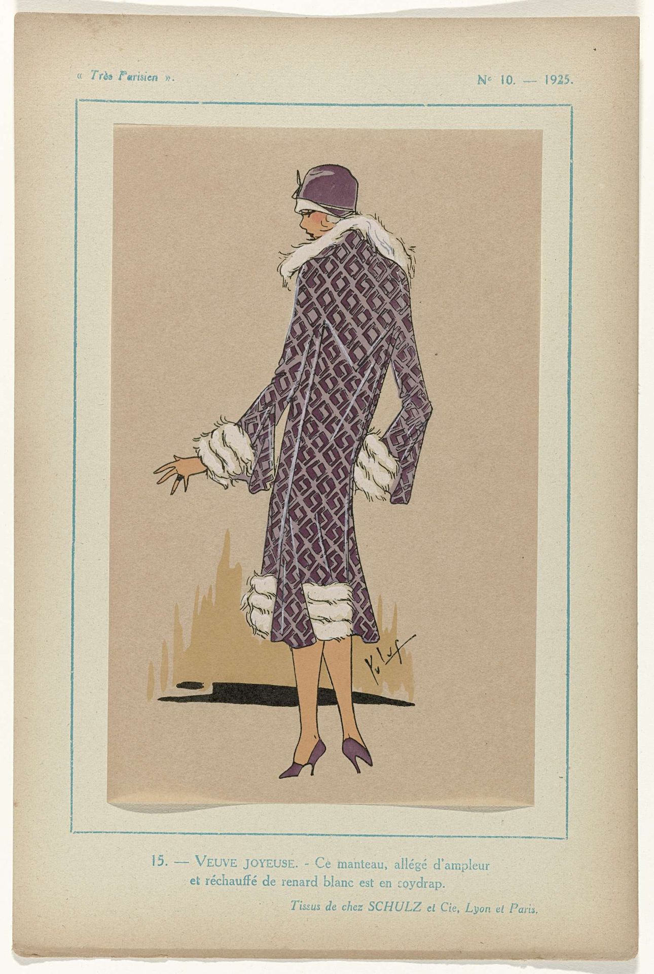 Très Parisien, 1925,  No. 10, Pl. 15. - VEUVE JOYEUSE by G-P. Joumard