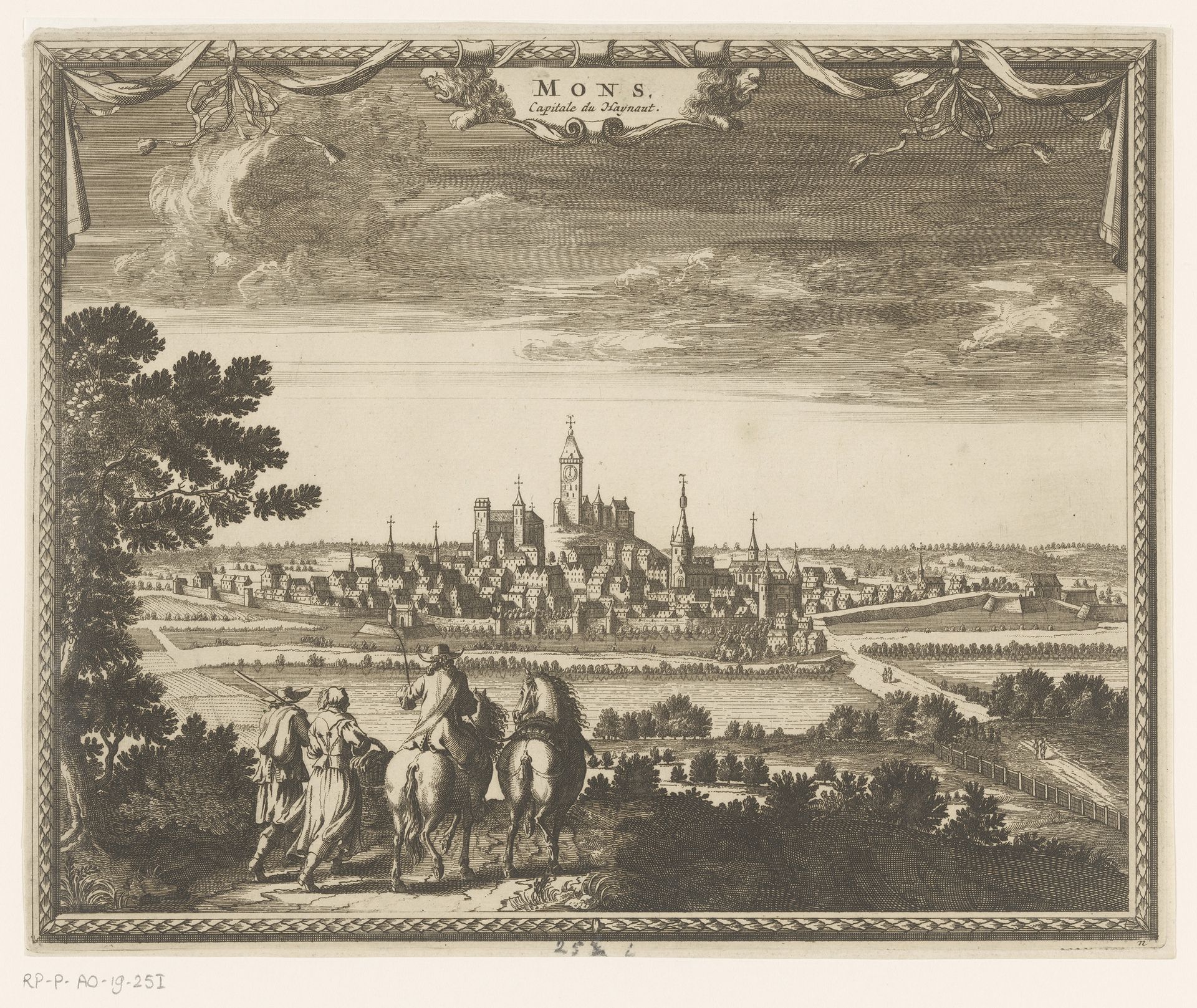 Gezicht op Bergen (Mons) by Anonymous