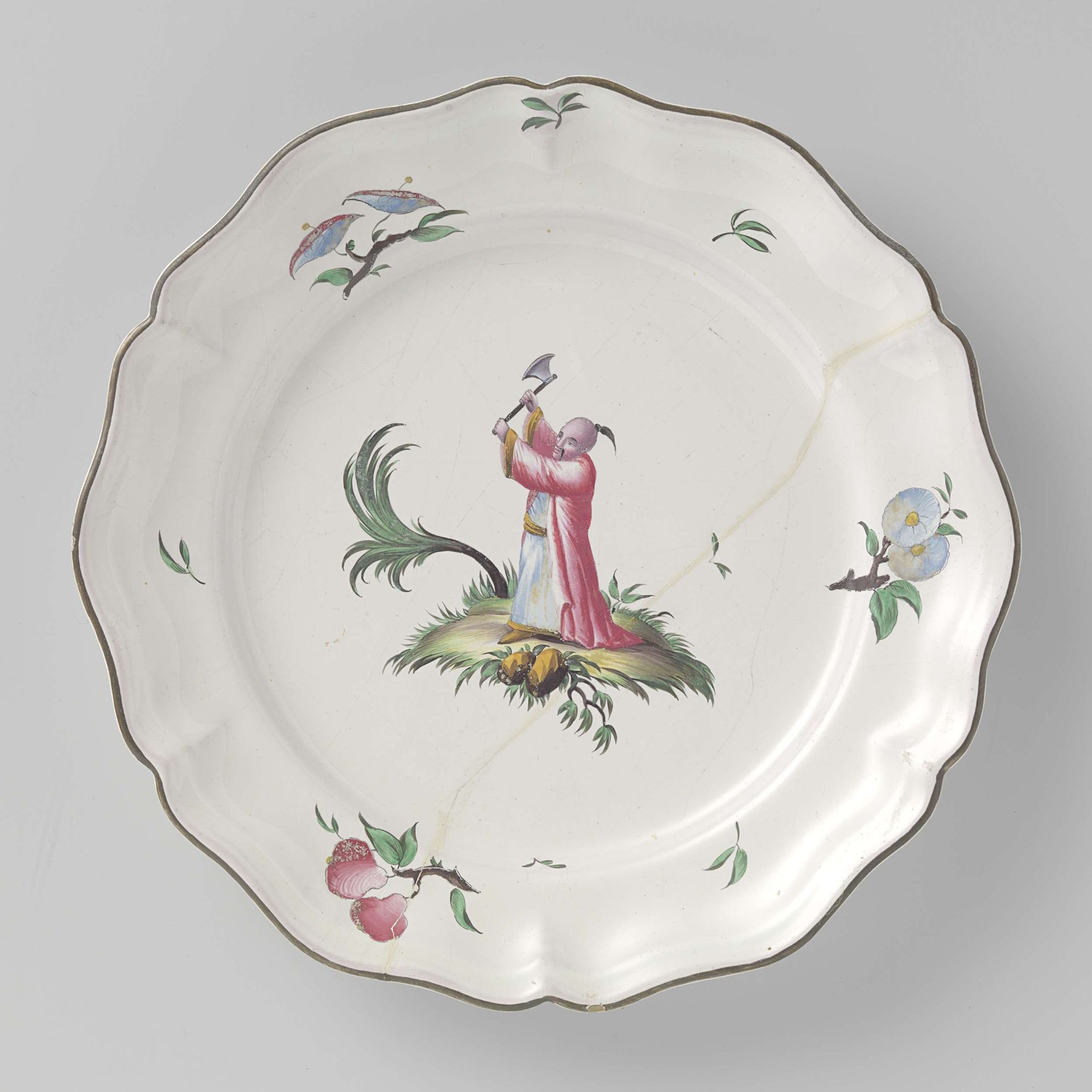 Bord, beschilderd met chinoiserie by Joseph Hannonge