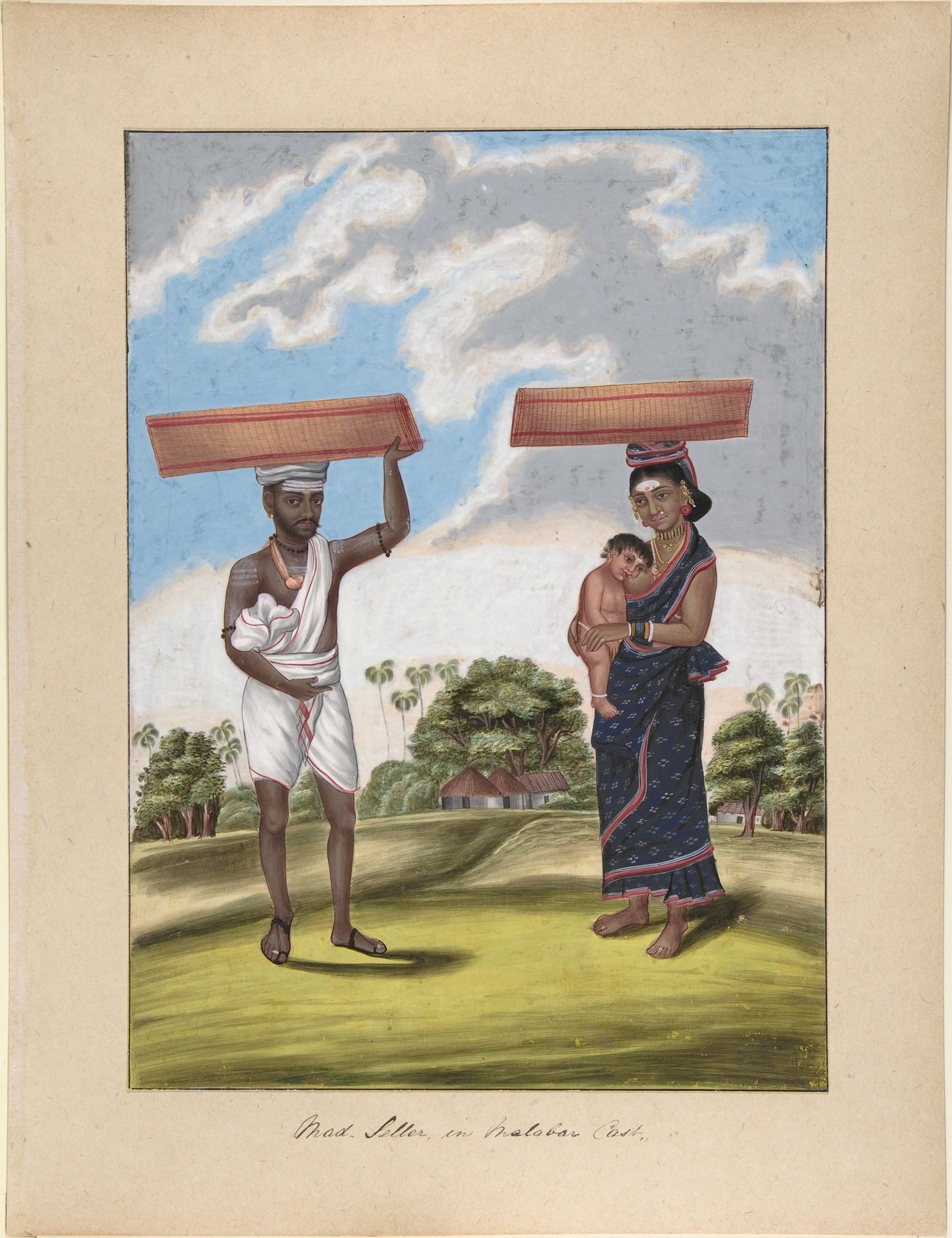 Mad-seller, in Malabar Cast, from Indian Trades and Castes by Anonymous