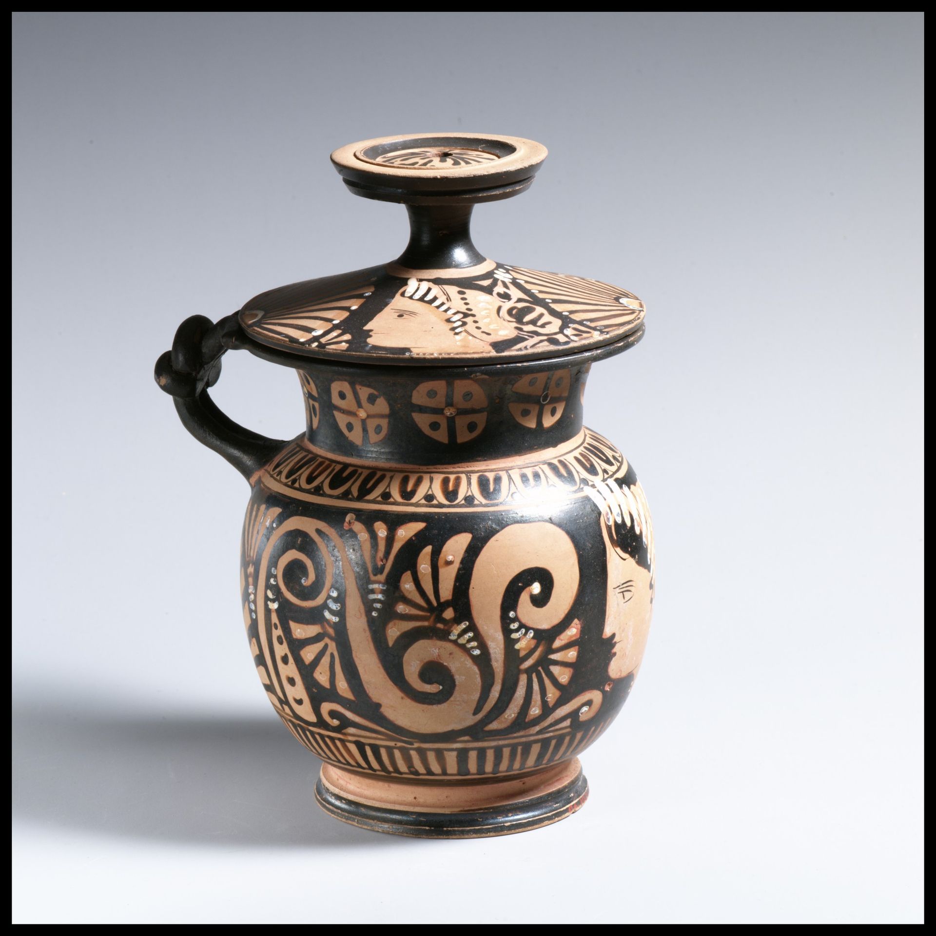 Terracotta mug with lid by Anonymous