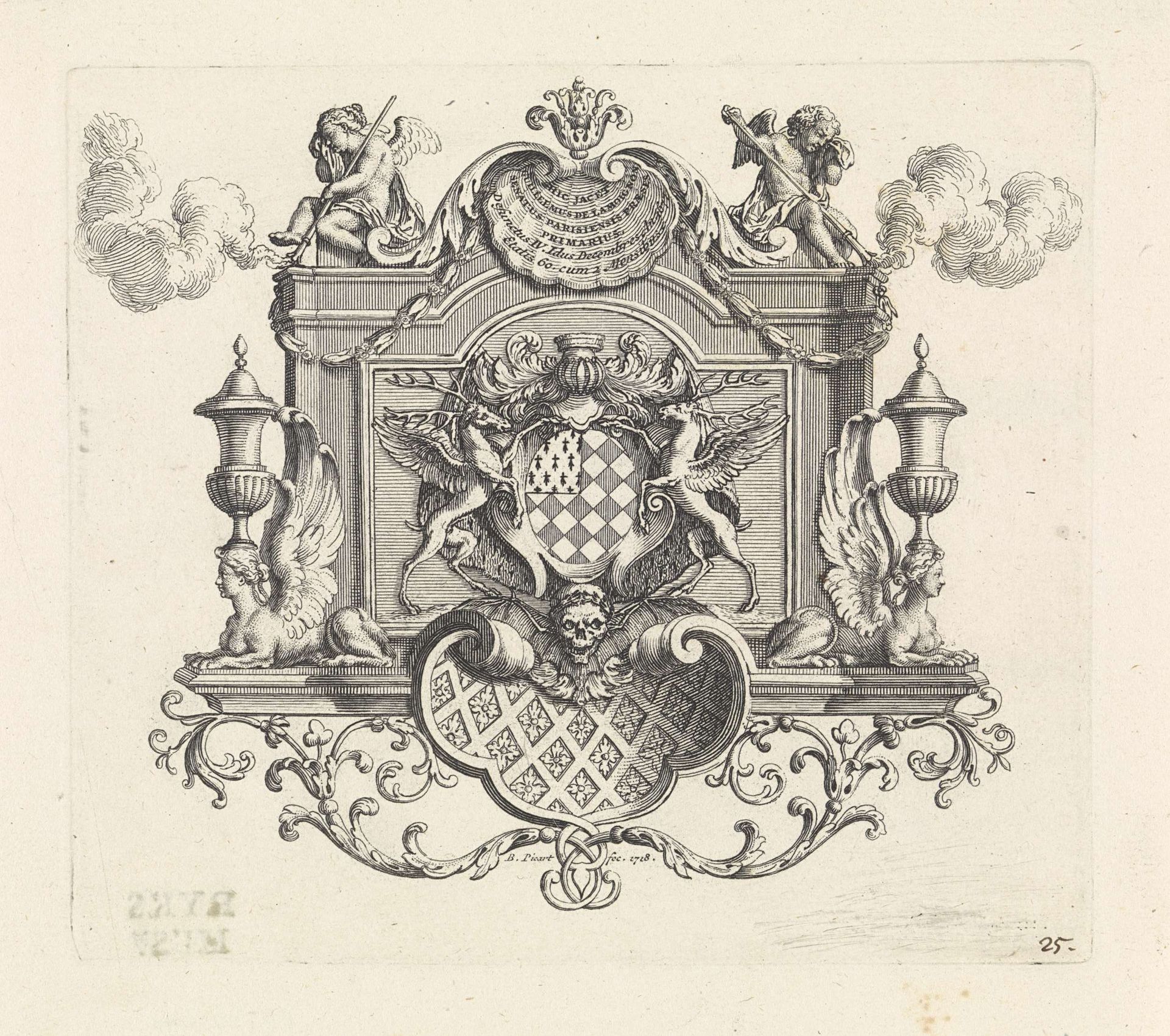 Gedenkteken voor Guillaume de Lamoignon by Bernard Picart