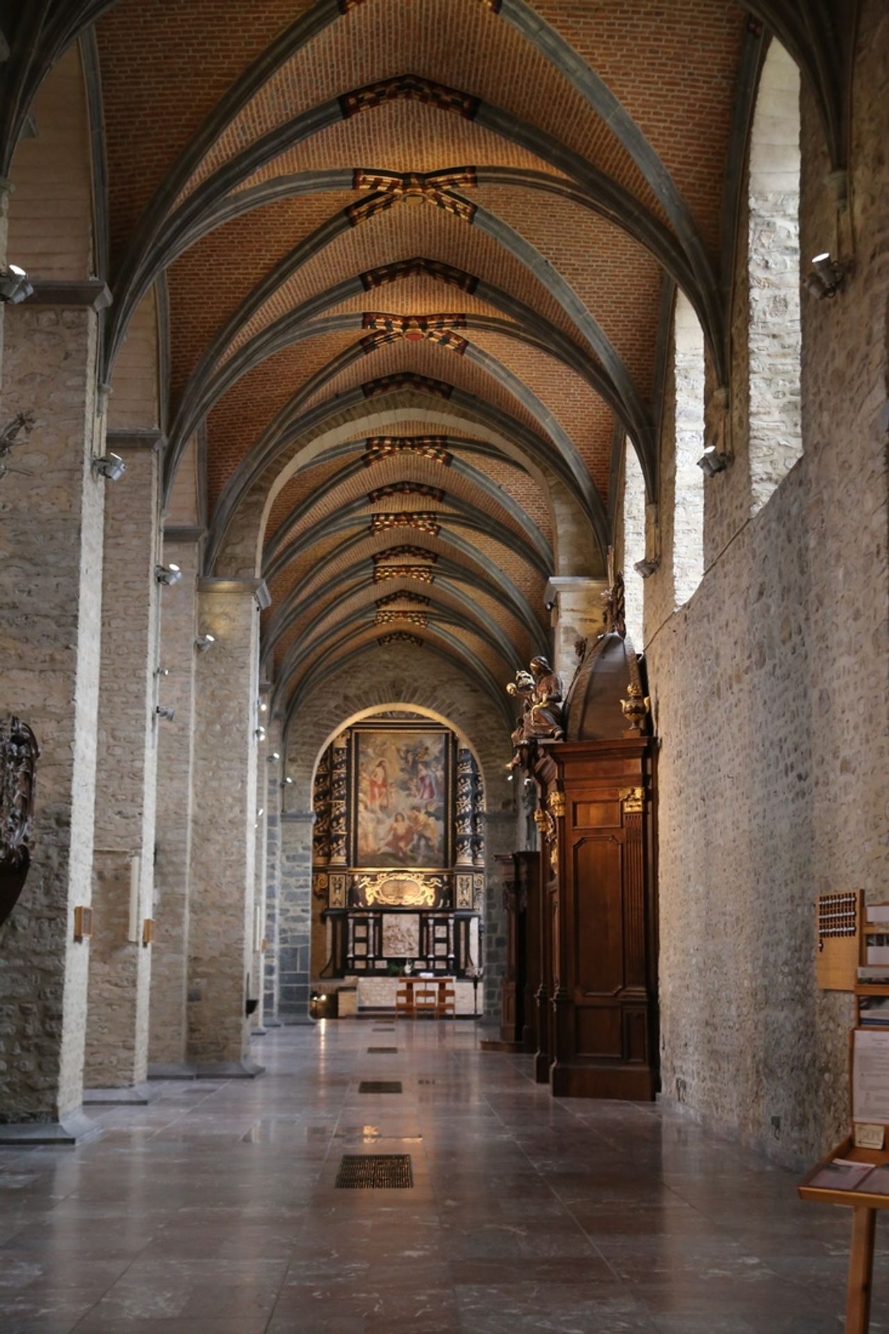 Interior, Collegiate Church of Saint Gertrude, Nivelles, Belgium by Romanesque Architecture